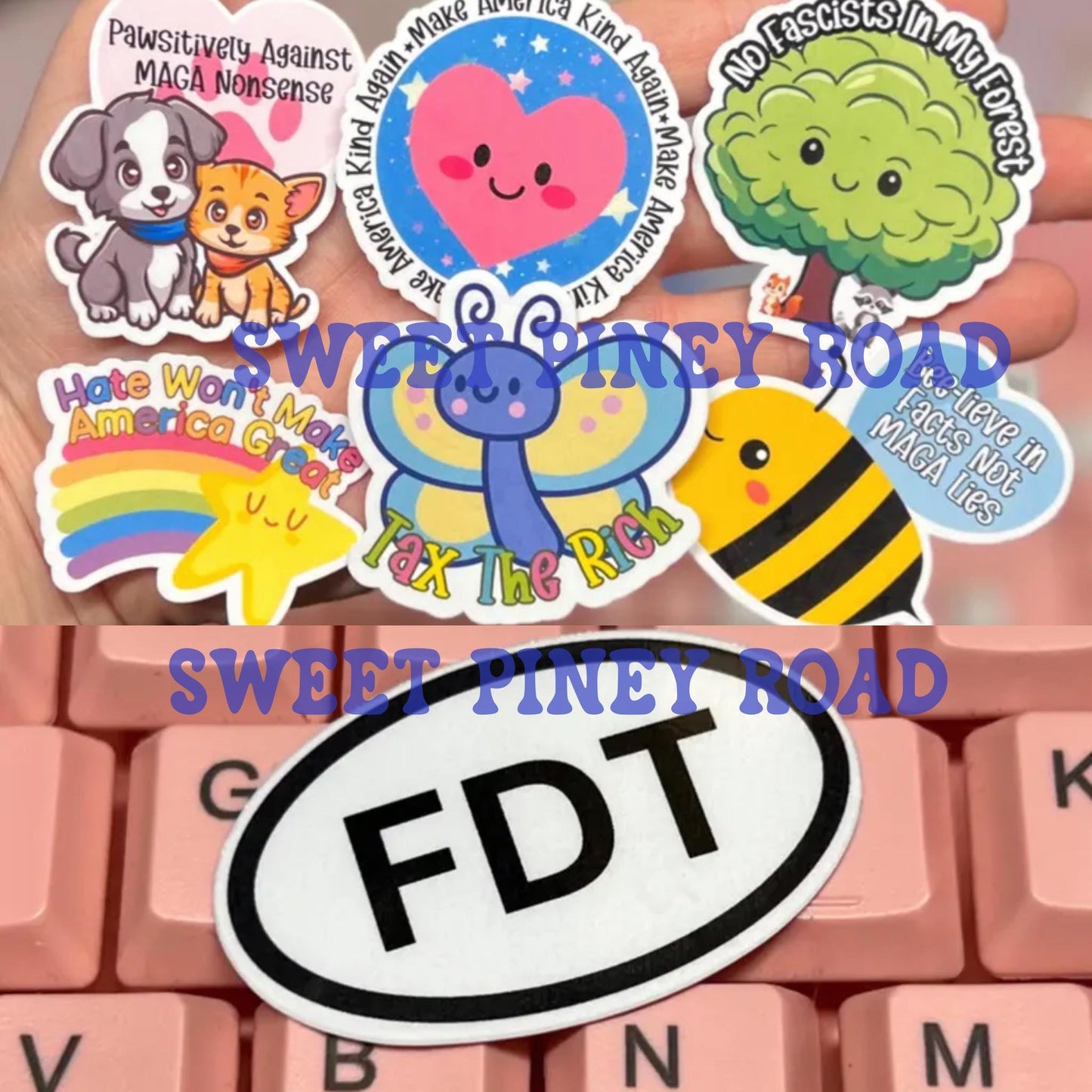 Mix and Match Anti Trump Political Sticker Pack Glossy 10, 25, 50, 100pc Hilarious Anti MAGA Stickers, Protest Resist, Hands Off Funny Gift