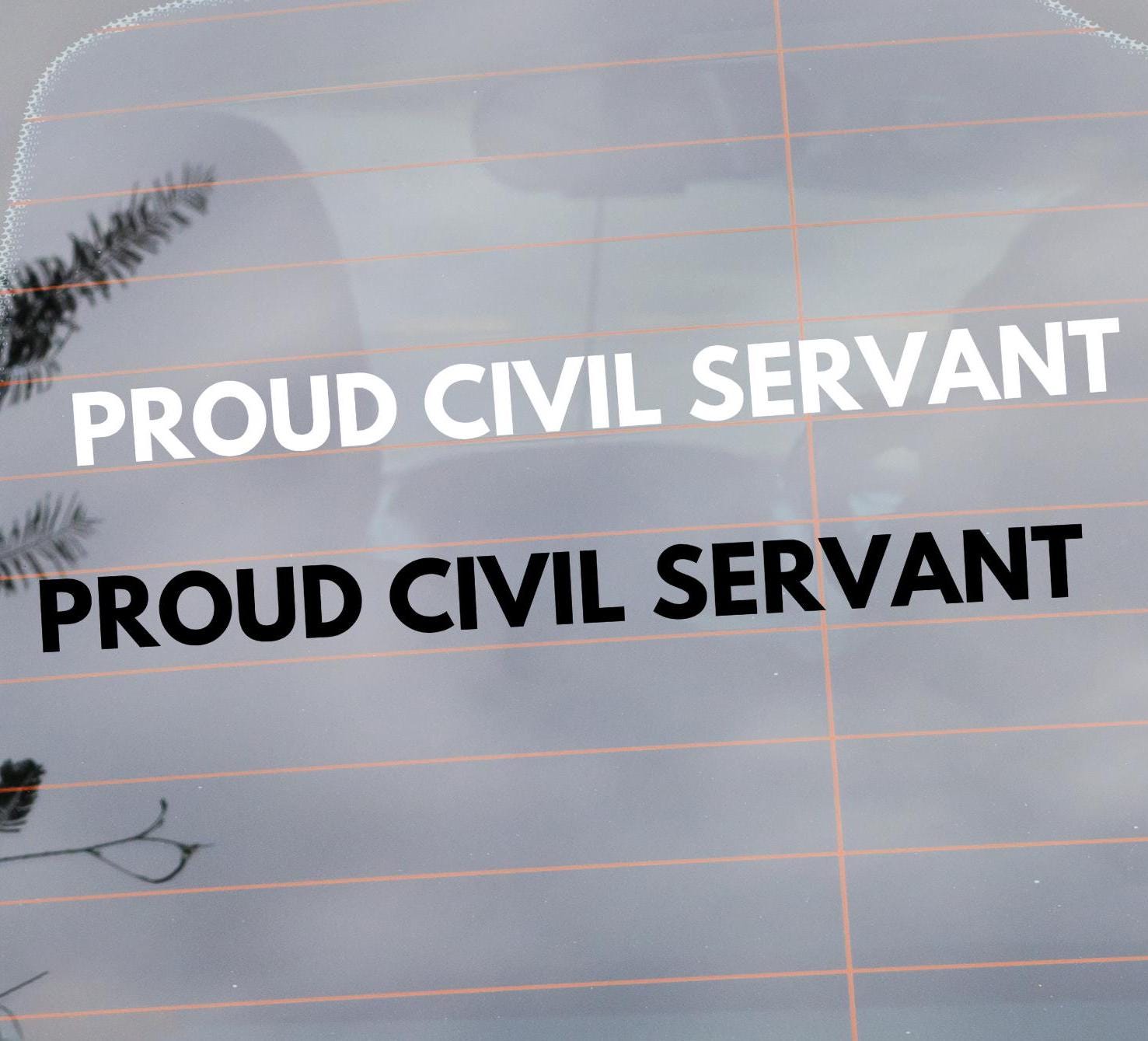 Proud Civil Servant Vinyl Window Decal, Protest Resist Anti-Trump Support Federal Employees Sticker, Hold The Line, Not My President FDT Car