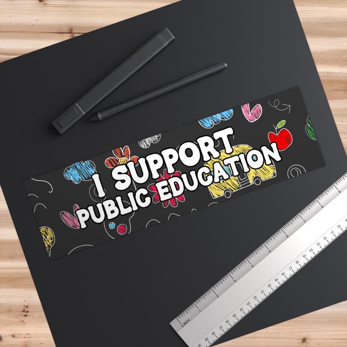 I Support Public Education Car Magnet or Bumper Sticker, Protect Public Schools, Pro-Democracy Gift For Teacher Anti Trump MAGA Decal