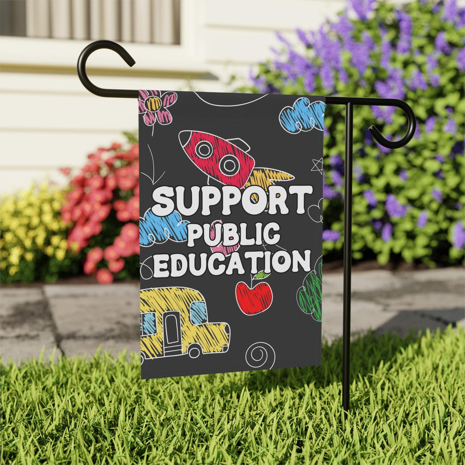 Support Public Education House Flag, Democratic Garden Flag, Anti Trump MAGA Decor, Don’t Cut School Funding, Protest For Childrens Rights