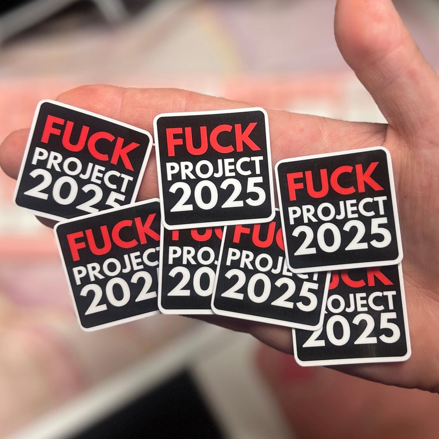Fuck Project 2025 25/50pc Sticker Pack, 1.5 Inch Glossy Decal, We Did That, Anti Trump Stickers, Anti Fascist, Anti Racist Sticker Pack, FDT