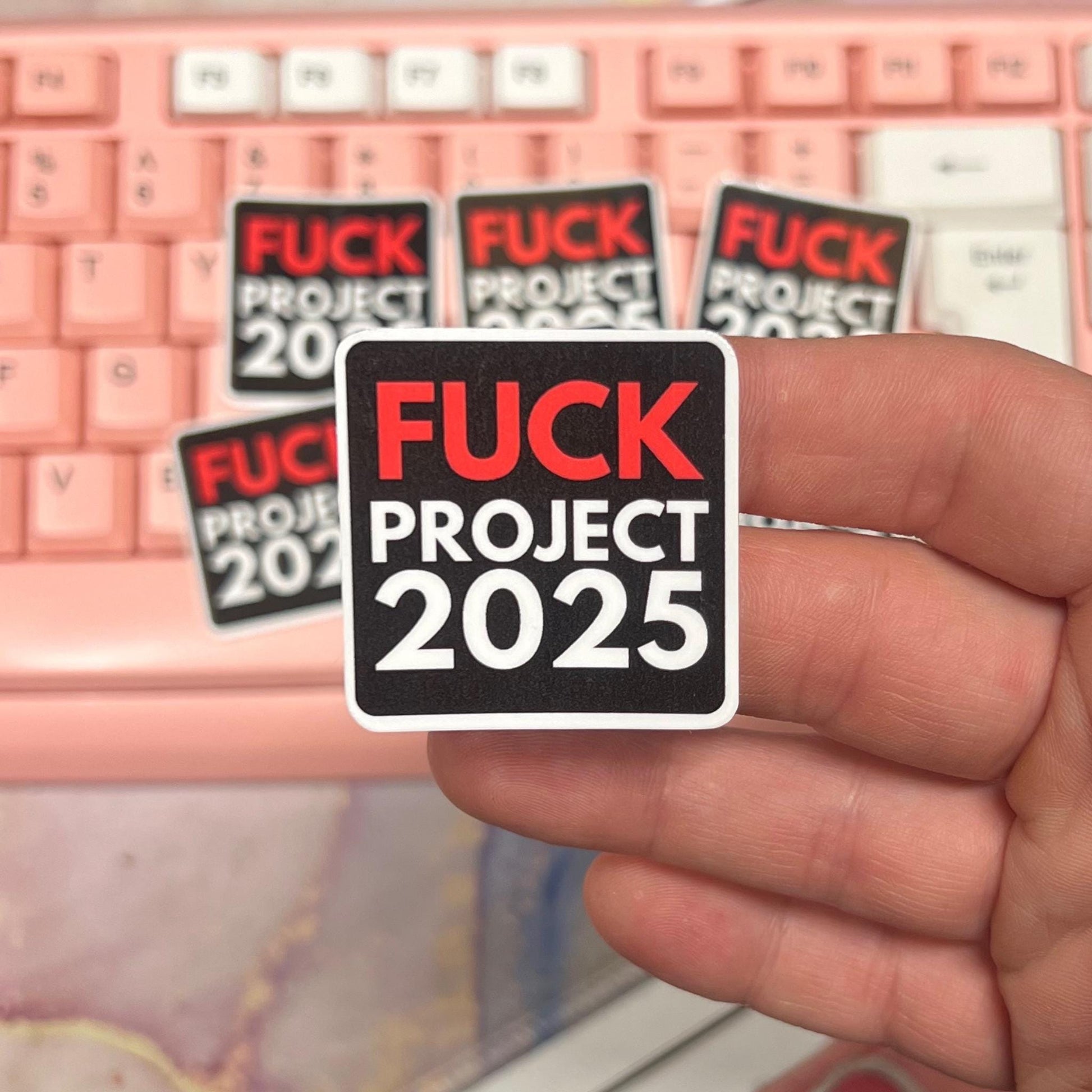 Fuck Project 2025 25/50pc Sticker Pack, 1.5 Inch Glossy Decal, We Did That, Anti Trump Stickers, Anti Fascist, Anti Racist Sticker Pack, FDT