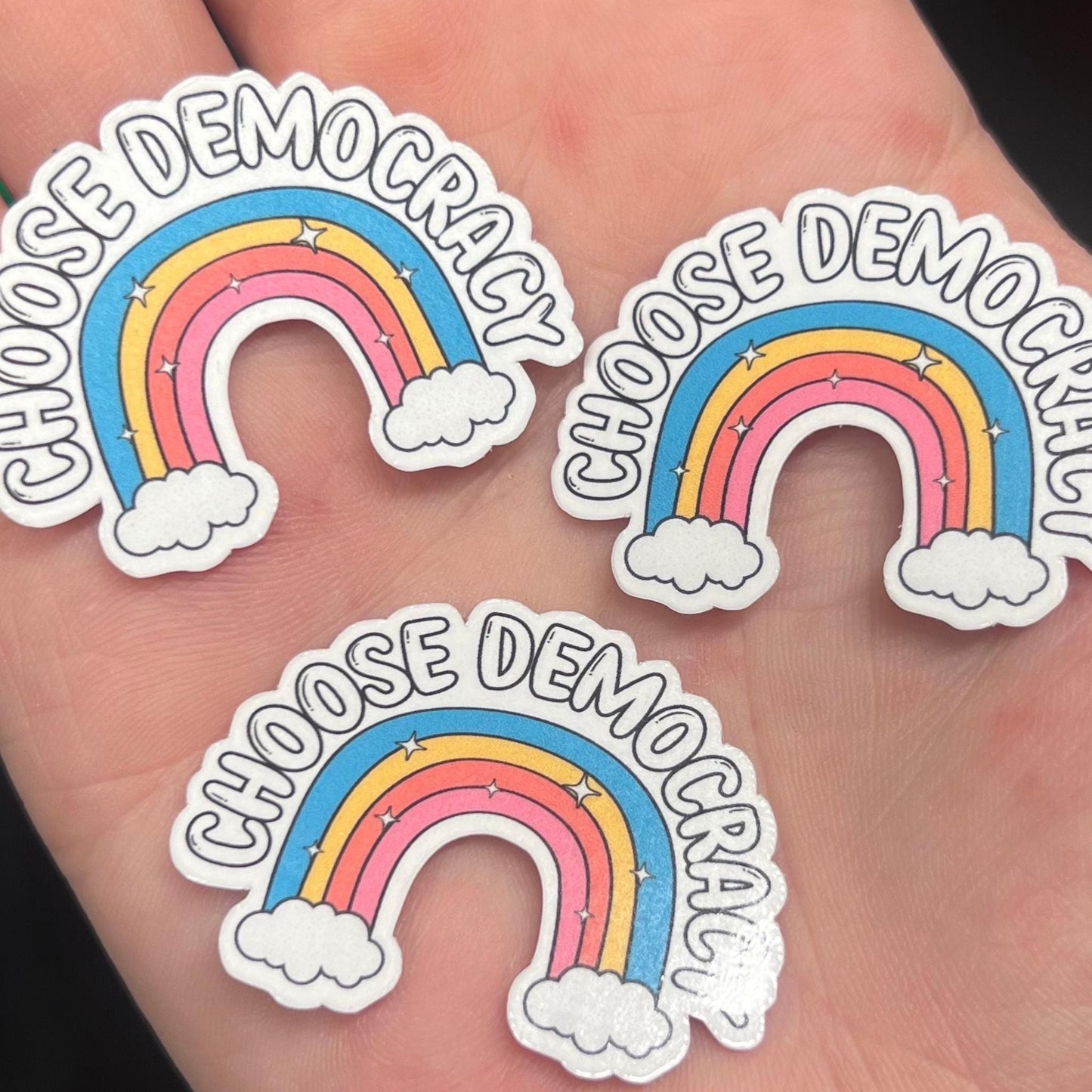 Choose Democracy 25/50pc Sticker Pack, 1.6 Inch Glossy Decal, We Did That, Anti Trump Stickers, Anti Fascist, Cute Anti Racist LGBTQ+ Gift