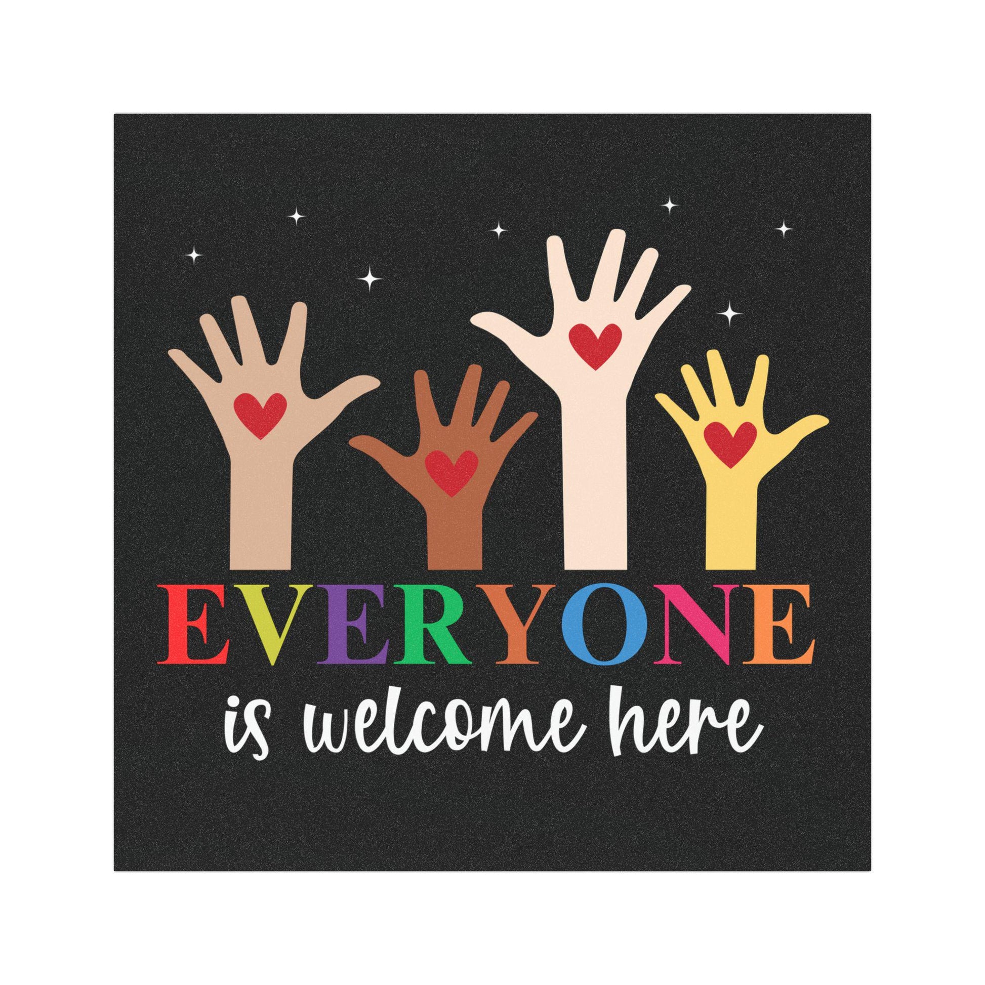 Idaho Teacher Everyone Is Welcome Here Car Magnet, Inclusion And Equality Decal, Protest And Resist All-Inclusion Human Rights Activist Gift