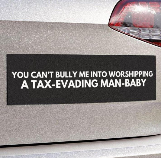 Tax Evading Man Baby Car Magnet or Bumper Sticker, Anti-Trump Fascism, America's Hitler Decal, Anti-MAGA Democrat Cult Nazis Fascist Bully
