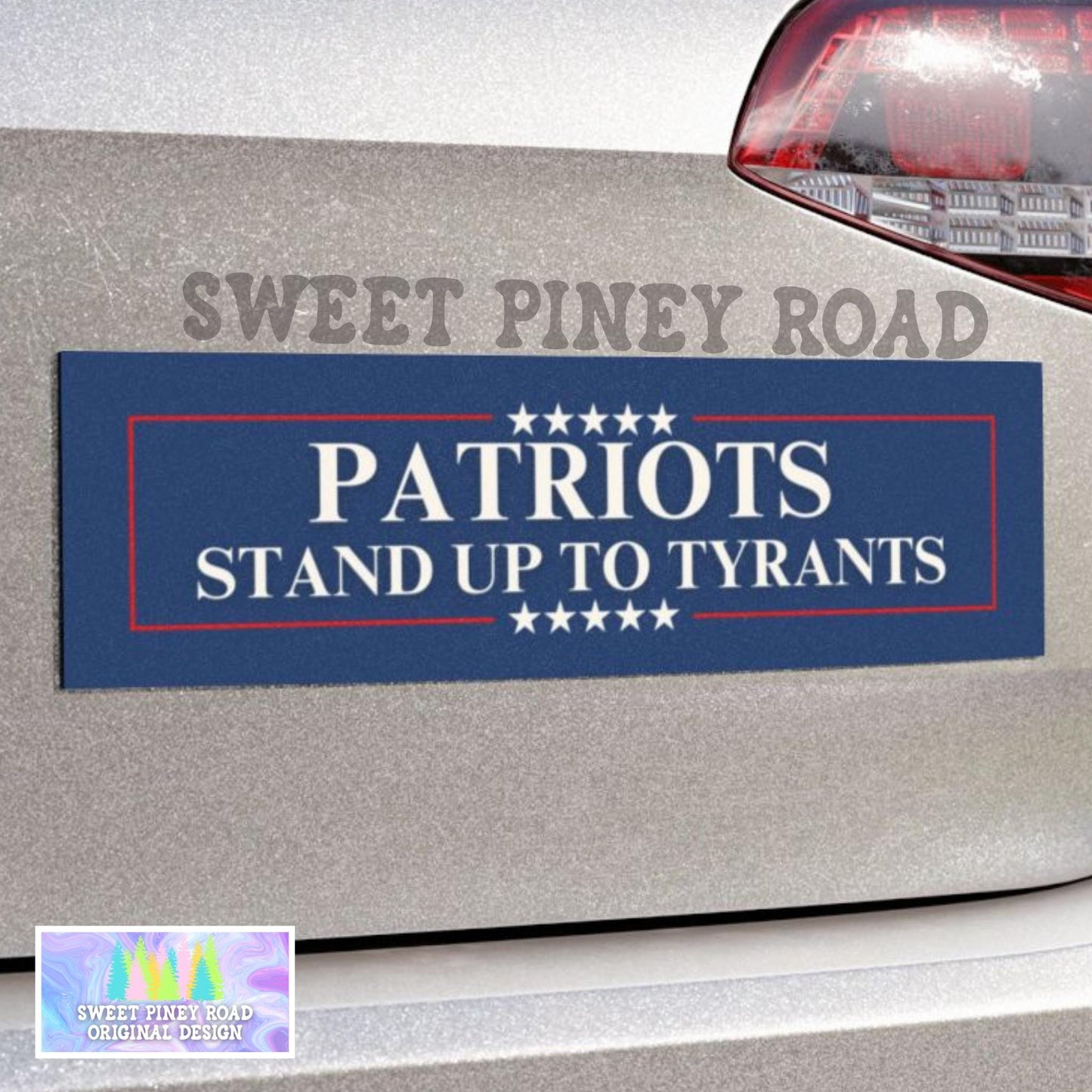 Patriots Stand Up To Tyrants Car Magnet/Bumper Sticker, Anti Trump Anti Fascist Decal, Leftist Liberal Gift, Stop Project 2025 Pro-Democracy