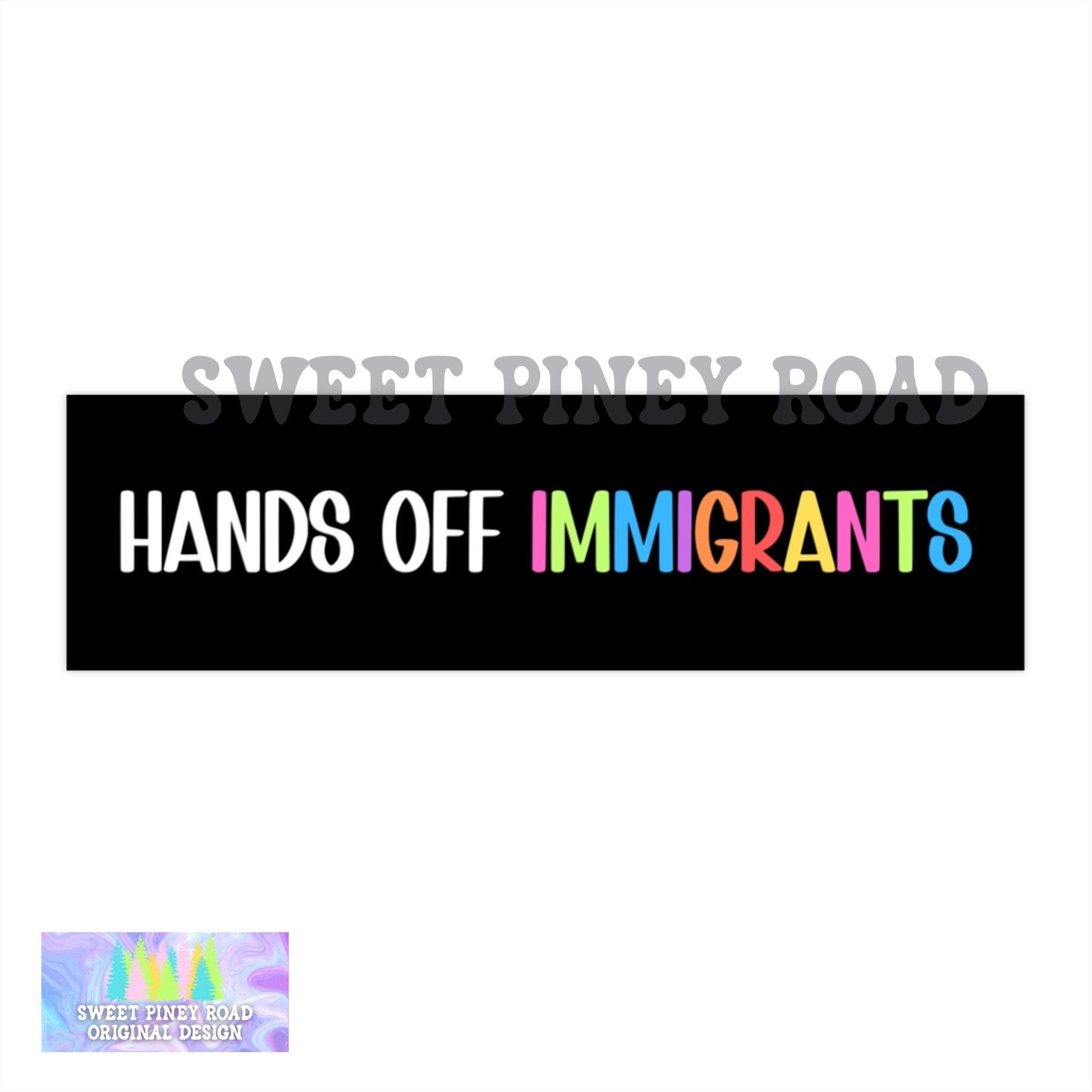 Hands Off Immigrants Car Magnet/Bumper Sticker, Anti Trump Human Rights, Hands Off Our Democracy, Protest Decal, Resist Political Activism