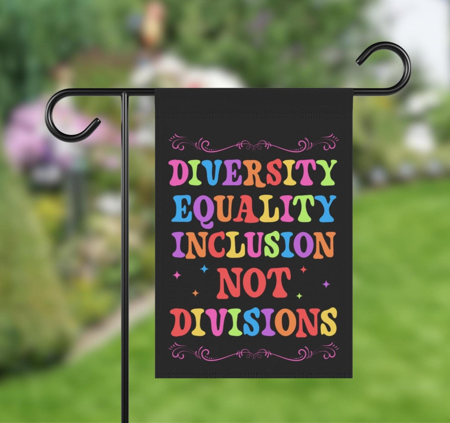 Diversity Equality Inclusion Yard Flag, Pro Unity Not Division, DEI Gift LGBTQIA+, Social Justice Empowerment, Progressive Garden Decor