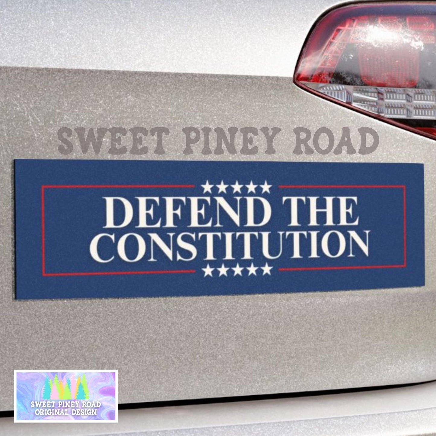 Defend the Constitution Car Magnet/Bumper Sticker, Pro-Democracy Patriotic Peaceful Resistance, Equality Gift For Democrat Protest Hands Off