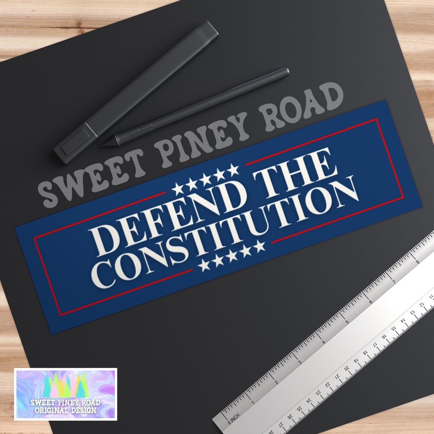 Defend the Constitution Car Magnet/Bumper Sticker, Pro-Democracy Patriotic Peaceful Resistance, Equality Gift For Democrat Protest Hands Off