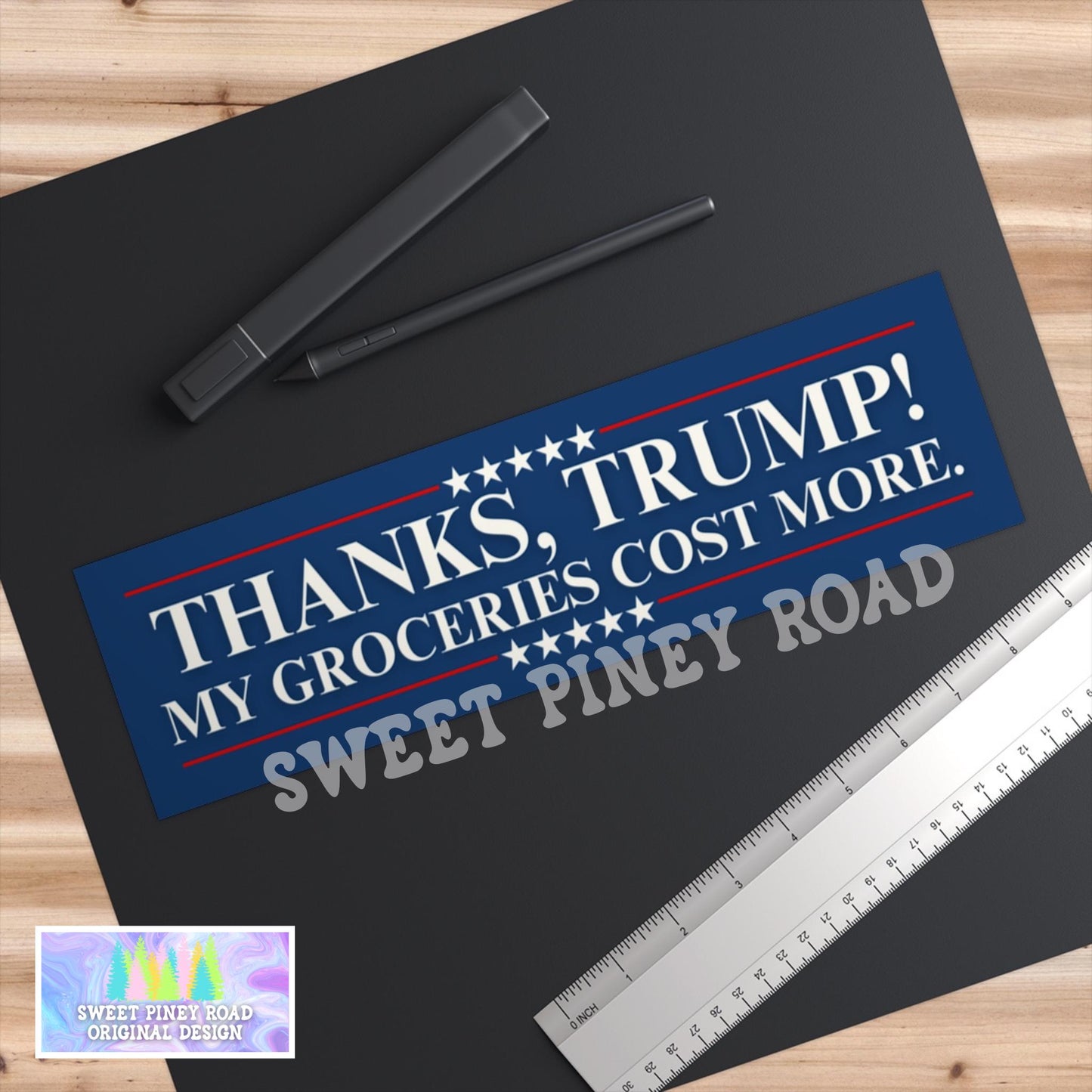 Thanks Trump Groceries Cost More Car Magnet or Bumper Sticker, Inflation Decal, Anti-Trump Anti-MAGA Gift, Democratic Resistance Protest Car