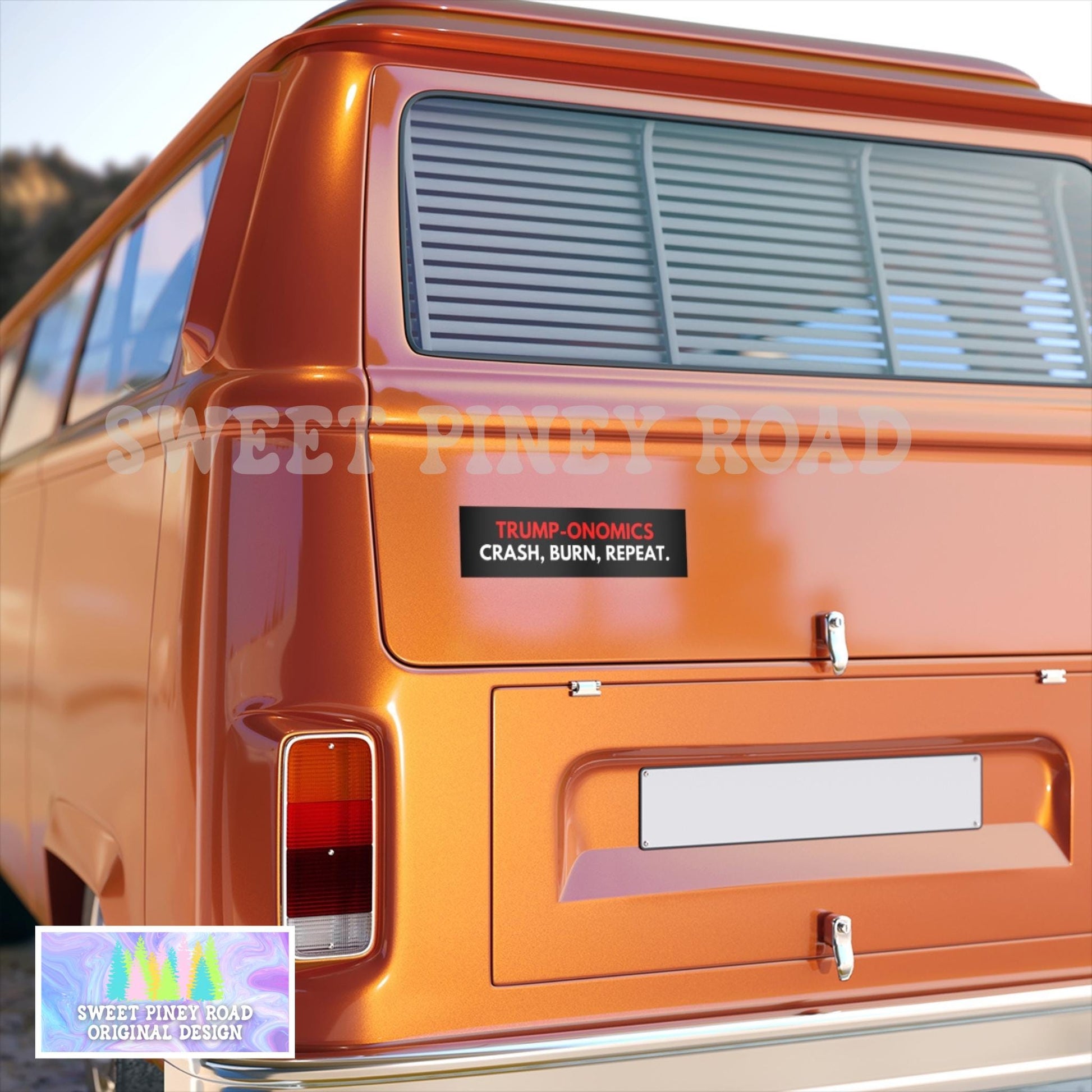 Anti Trump Economics Car Magnet or Bumper Sticker, Inflation Recession Decal, Tariffs Rising Anti-MAGA, Economy Tanking, Protest Leftist Car