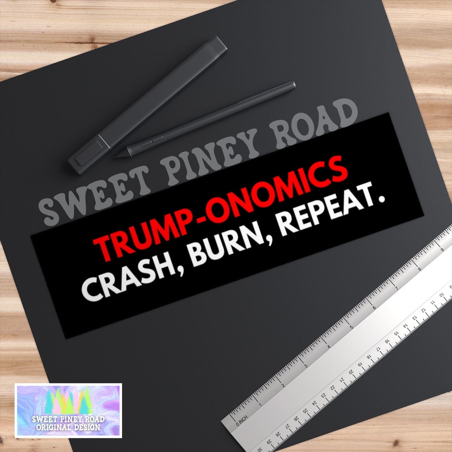 Anti Trump Economics Car Magnet or Bumper Sticker, Inflation Recession Decal, Tariffs Rising Anti-MAGA, Economy Tanking, Protest Leftist Car