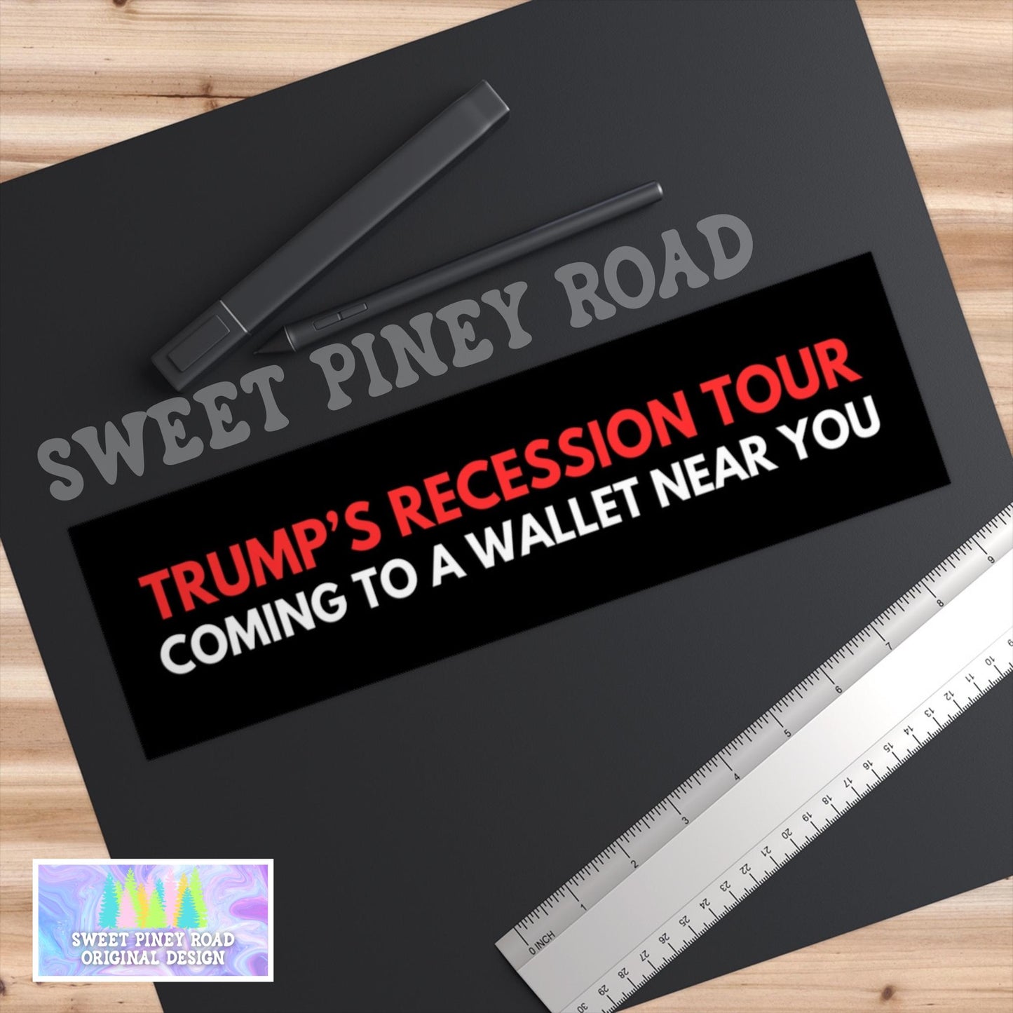 Trumps Recession Car Magnet or Bumper Sticker, Anti-MAGA inflation Decal, Anti-Trump Leftist Gift, Protest Resist Hands Off, Economy Tanking