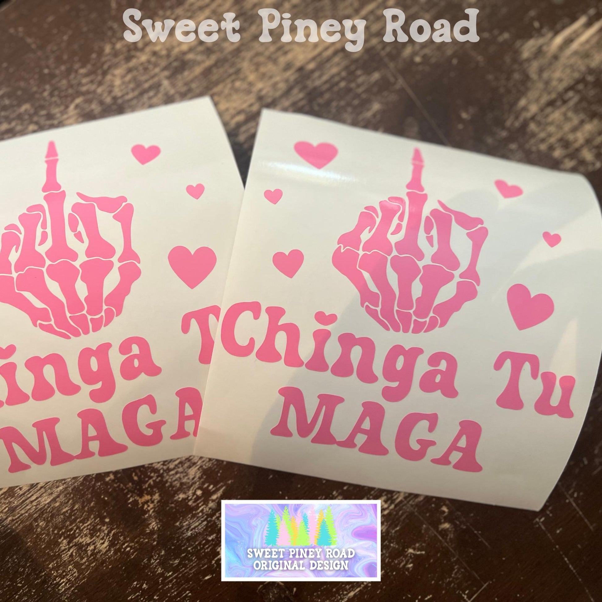 Chinga Tu MAGA Vinyl Car Decal, Anti-Trump Sticker, Liberal Political Window Cling Social Justice Equality 8647 Laptop Skeleton Hand Sticker
