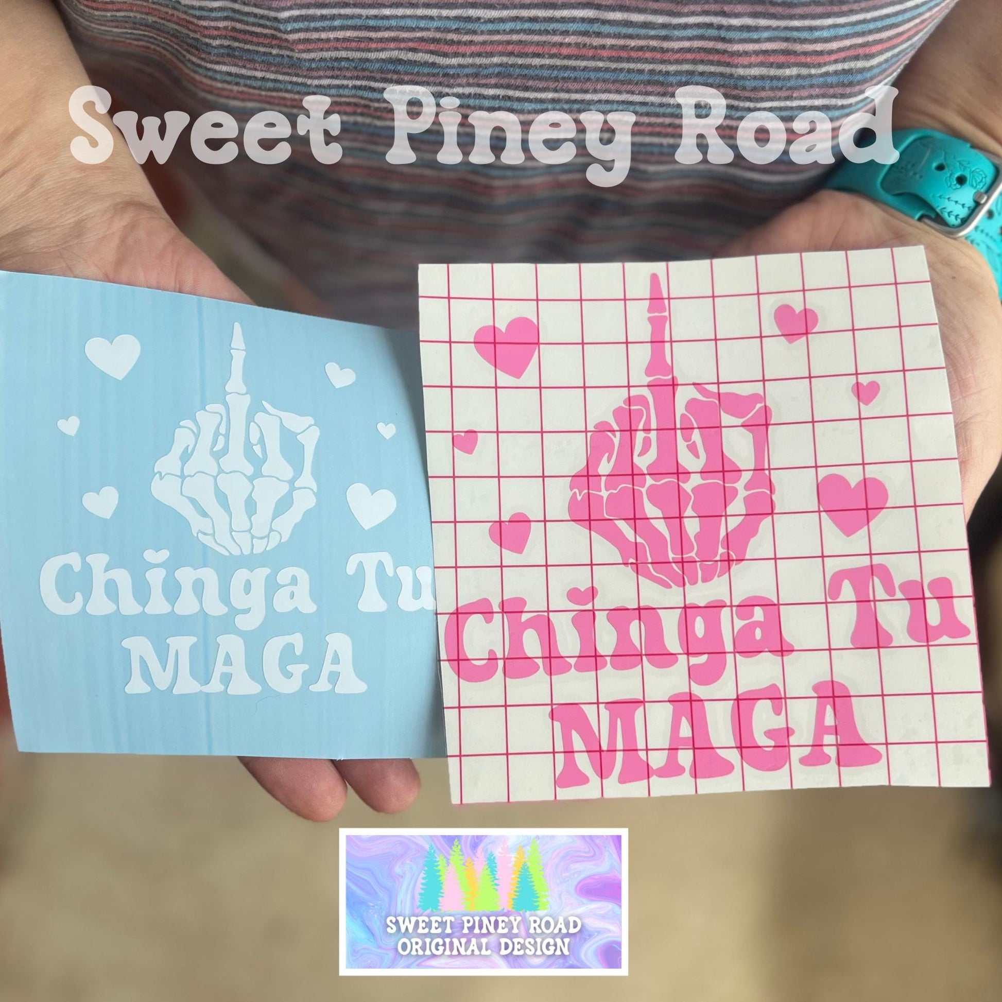Chinga Tu MAGA Vinyl Car Decal, Anti-Trump Sticker, Liberal Political Window Cling Social Justice Equality 8647 Laptop Skeleton Hand Sticker
