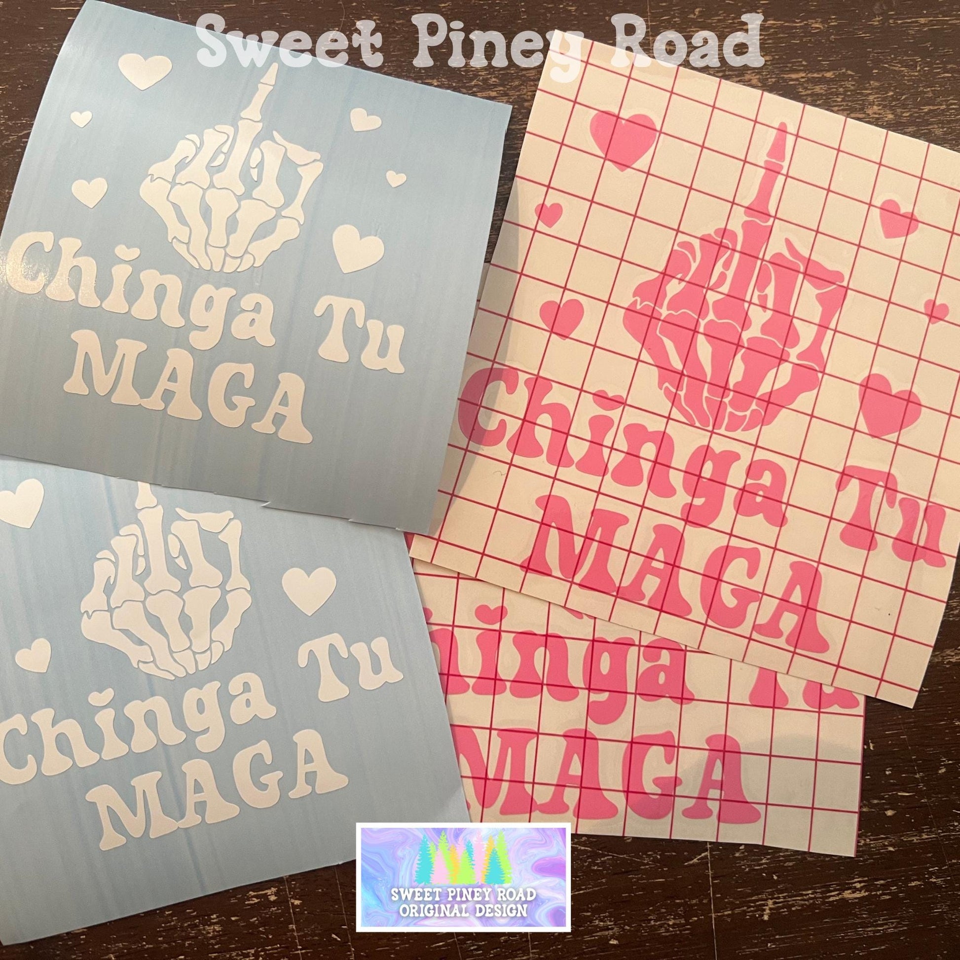 Chinga Tu MAGA Vinyl Car Decal, Anti-Trump Sticker, Liberal Political Window Cling Social Justice Equality 8647 Laptop Skeleton Hand Sticker