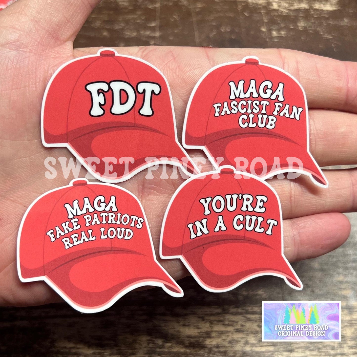 2 in. Anti Trump Variety Sticker Pack, Anti Tariff Stickers, Funny Anti MAGA You're In A Cult, Anti Fascist Anti Racist Liberal Leftist Gift