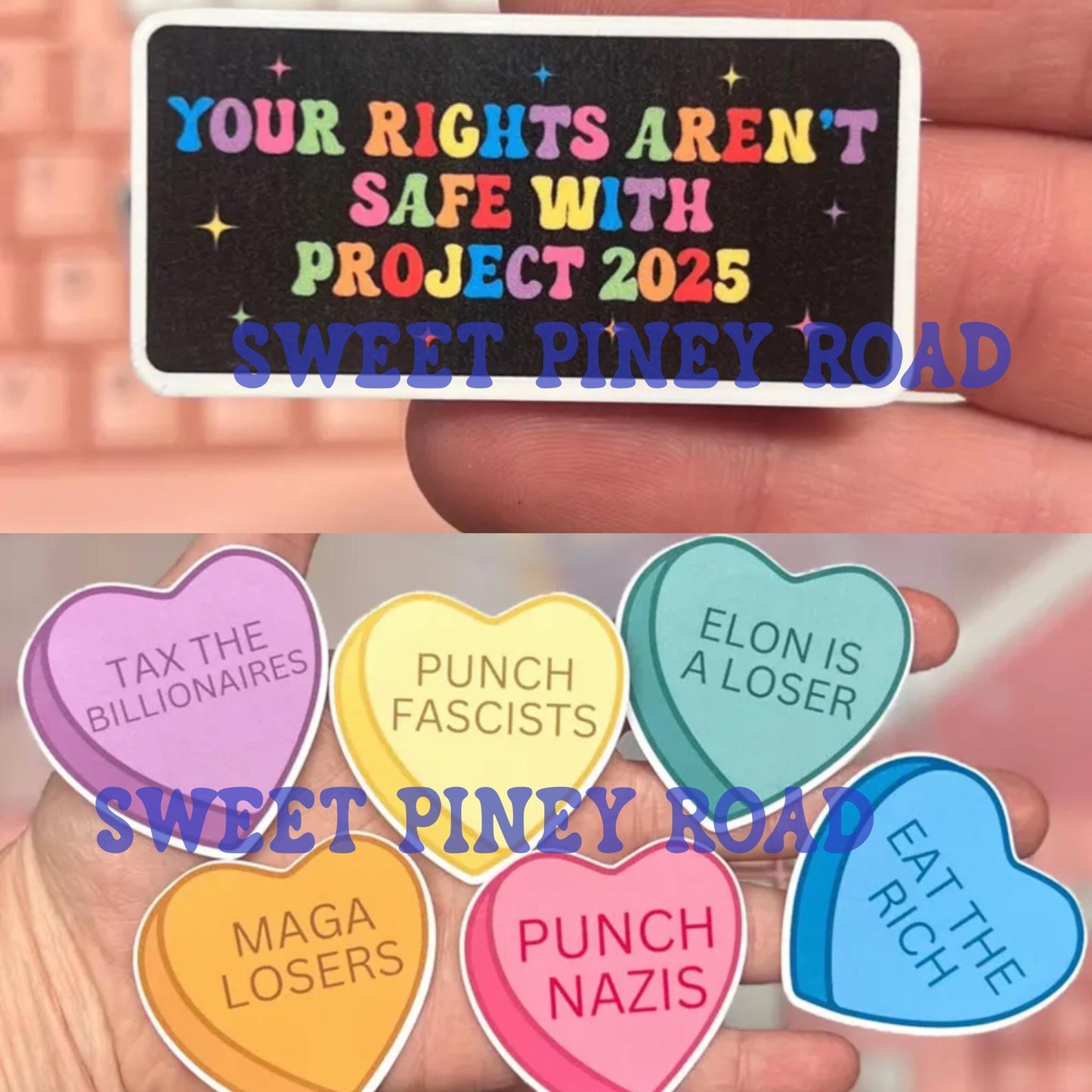 Mix and Match Anti Trump Political Sticker Pack Glossy 10, 25, 50, 100pc Hilarious Anti MAGA Stickers, Protest Resist, Hands Off Funny Gift