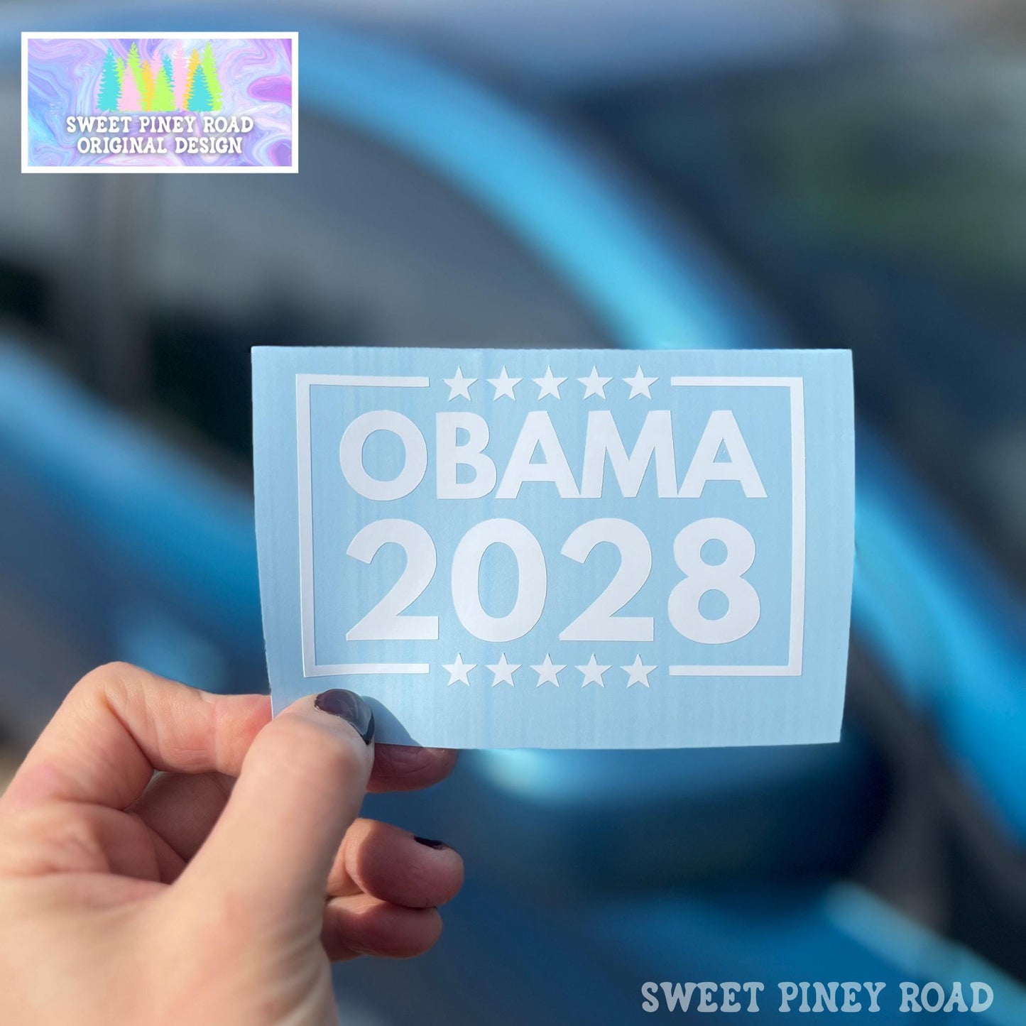 Obama 2028 Vinyl Window Decal, Anti Trump Sticker, Leftist Protest Car Gift, Democrat Progressive Stickers, Activism Resistance, Subtle FDT