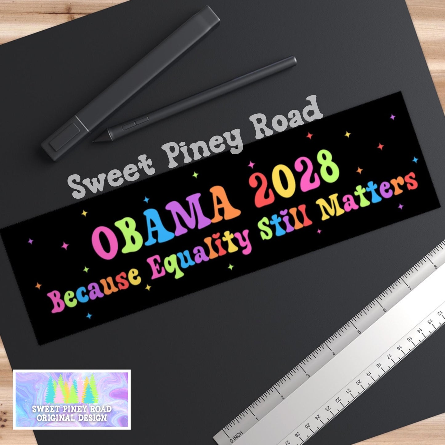 Obama 2028 Rainbow Car Magnet/Bumper Sticker, Anti Trump Stickers, Resist Foxtrot Delta Tango, Political Are We Great Yet, Equality Matters