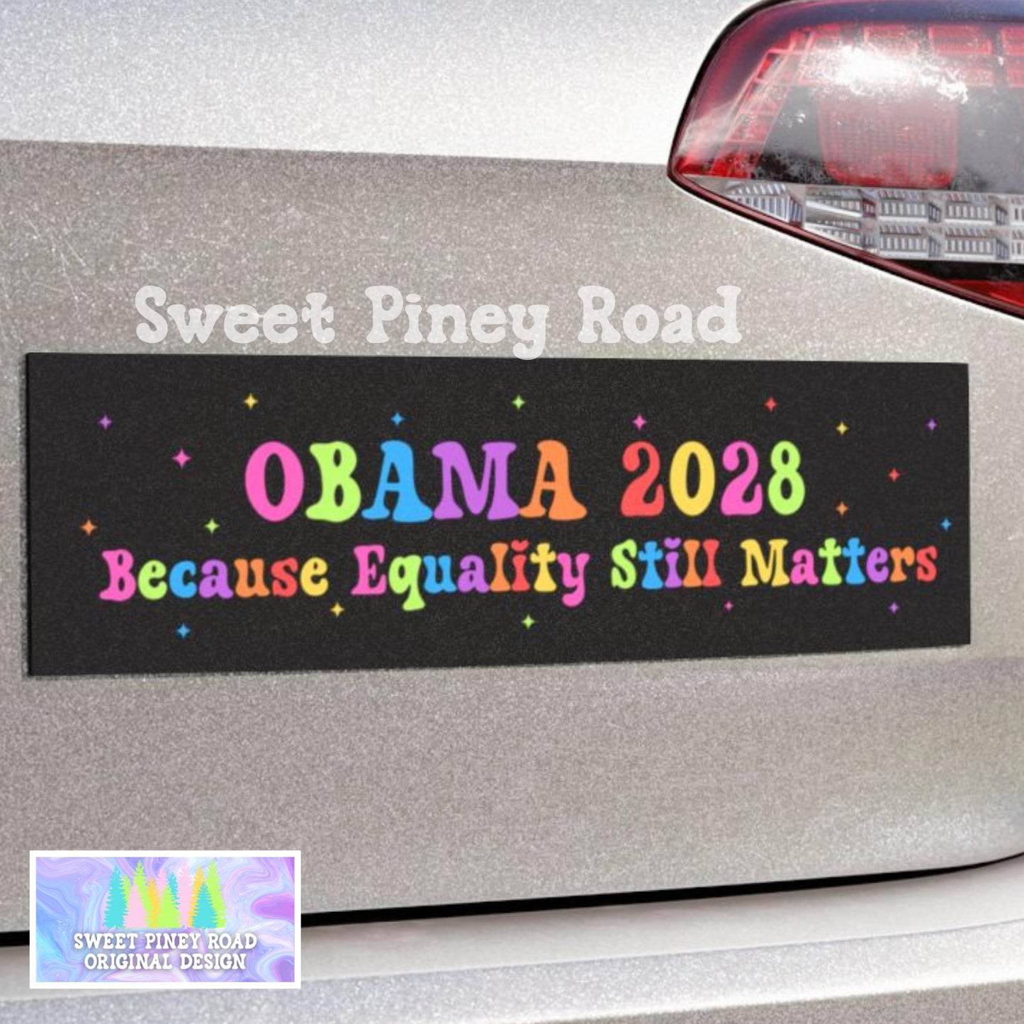 Obama 2028 Rainbow Car Magnet/Bumper Sticker, Anti Trump Stickers, Resist Foxtrot Delta Tango, Political Are We Great Yet, Equality Matters