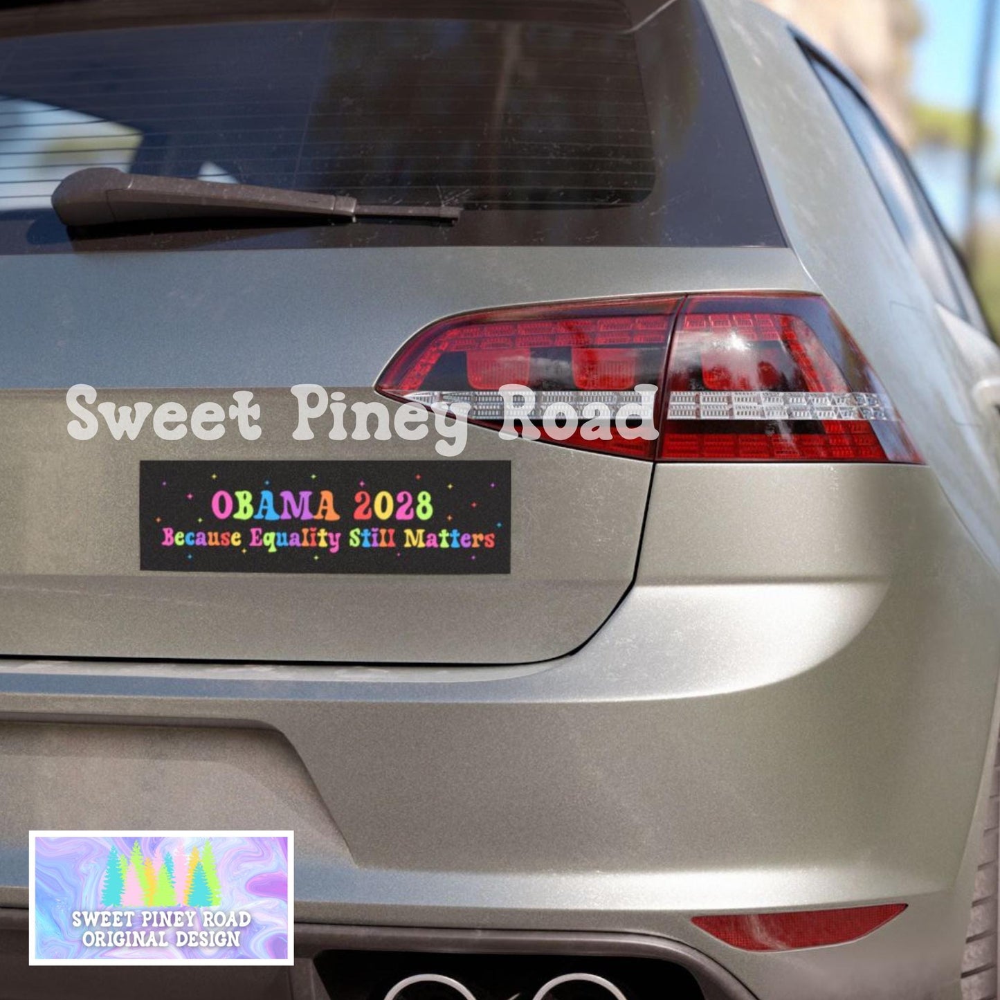 Obama 2028 Rainbow Car Magnet/Bumper Sticker, Anti Trump Stickers, Resist Foxtrot Delta Tango, Political Are We Great Yet, Equality Matters