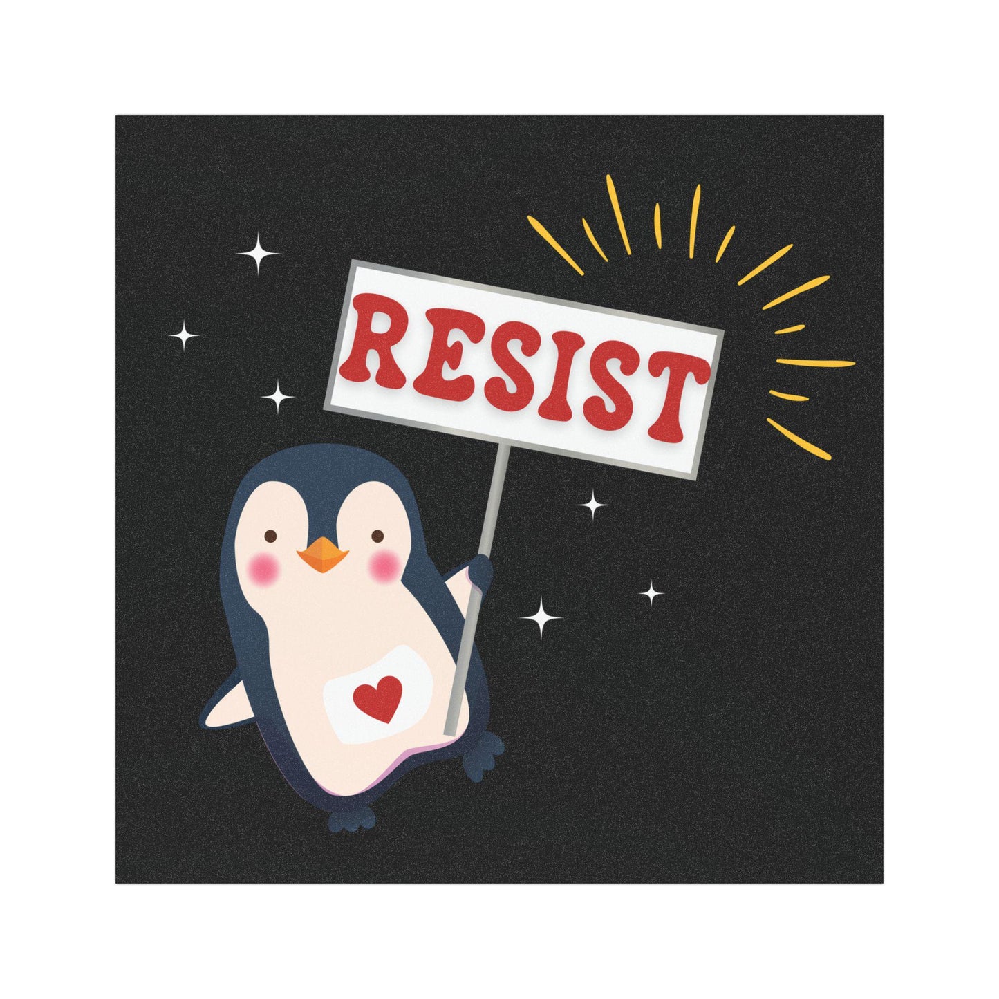 Penguins Resist Car Magnet, Anti Trump Magnet Sticker, Penguins Against Tariffs, Resist Car Magnet, Social Justice, Liberal FDT Car Decor