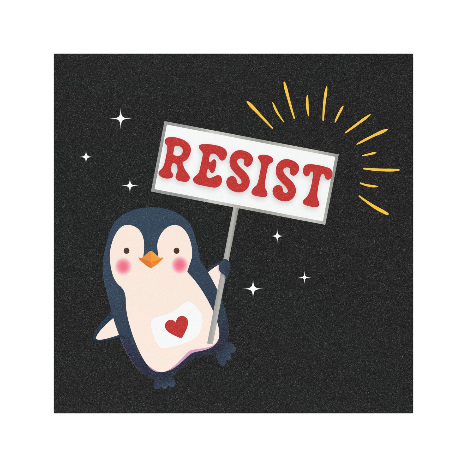 Penguins Resist Car Magnet, Anti Trump Magnet Sticker, Penguins Against Tariffs, Resist Car Magnet, Social Justice, Liberal FDT Car Decor