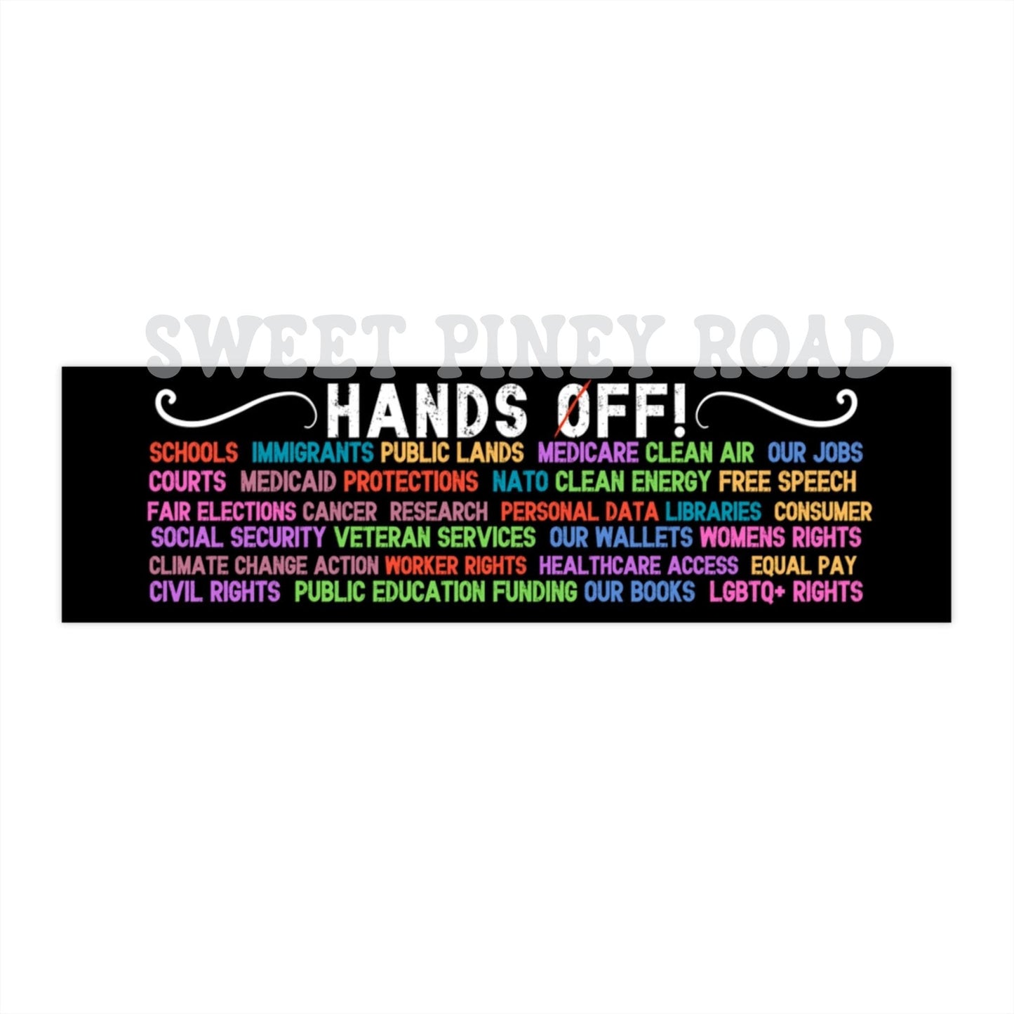 Hands Off Car Magnet, Political Bumper Sticker, Protest Sticker, Liberal Car Magnet, Democrat Car Decal, Anti Fascism Stickers, Human Rights