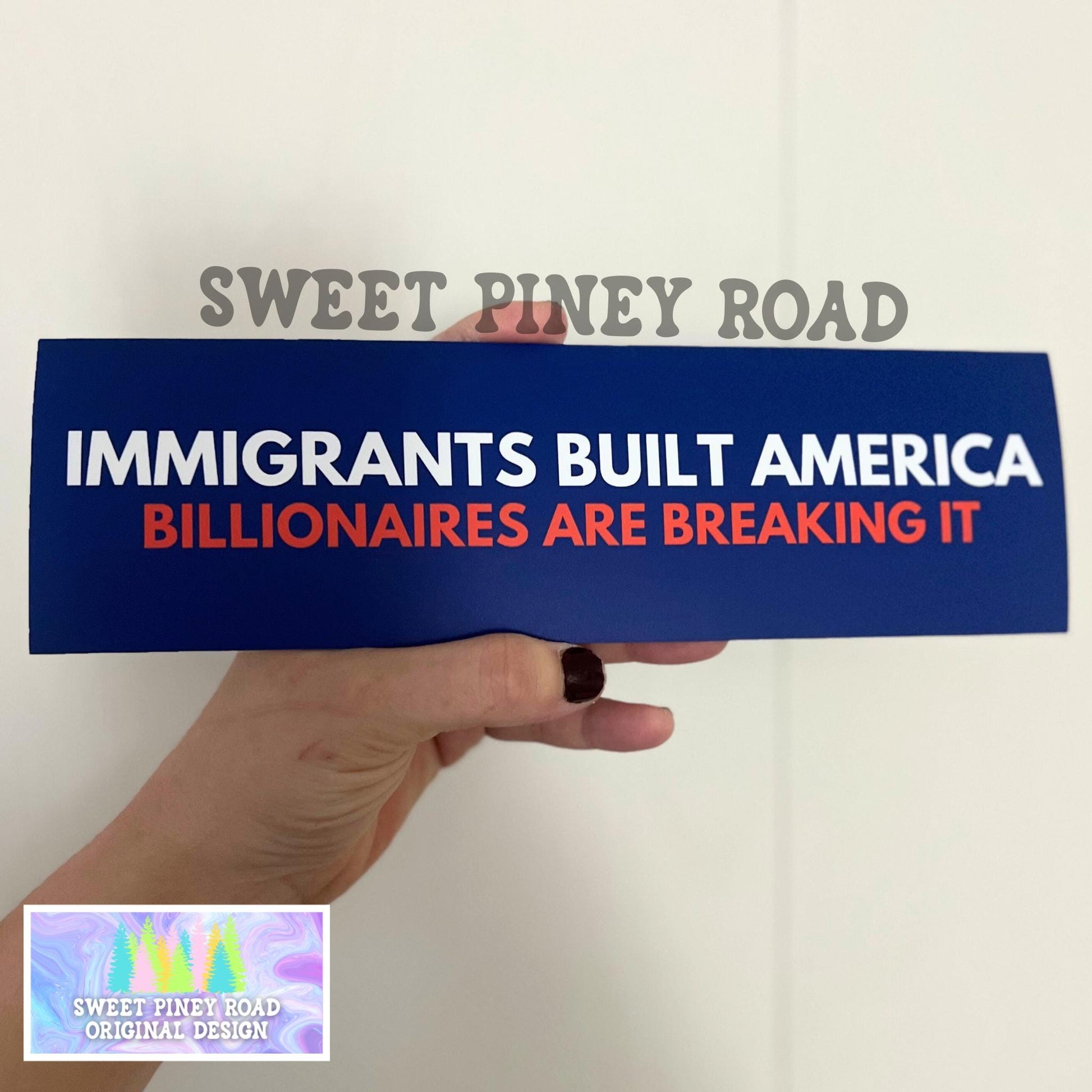 Immigrants Built America Billionaires Break It Car Magnet or Bumper Sticker, Anti-Billionaire Decal, Eat The Rich Sticker, Antifascism Vinyl