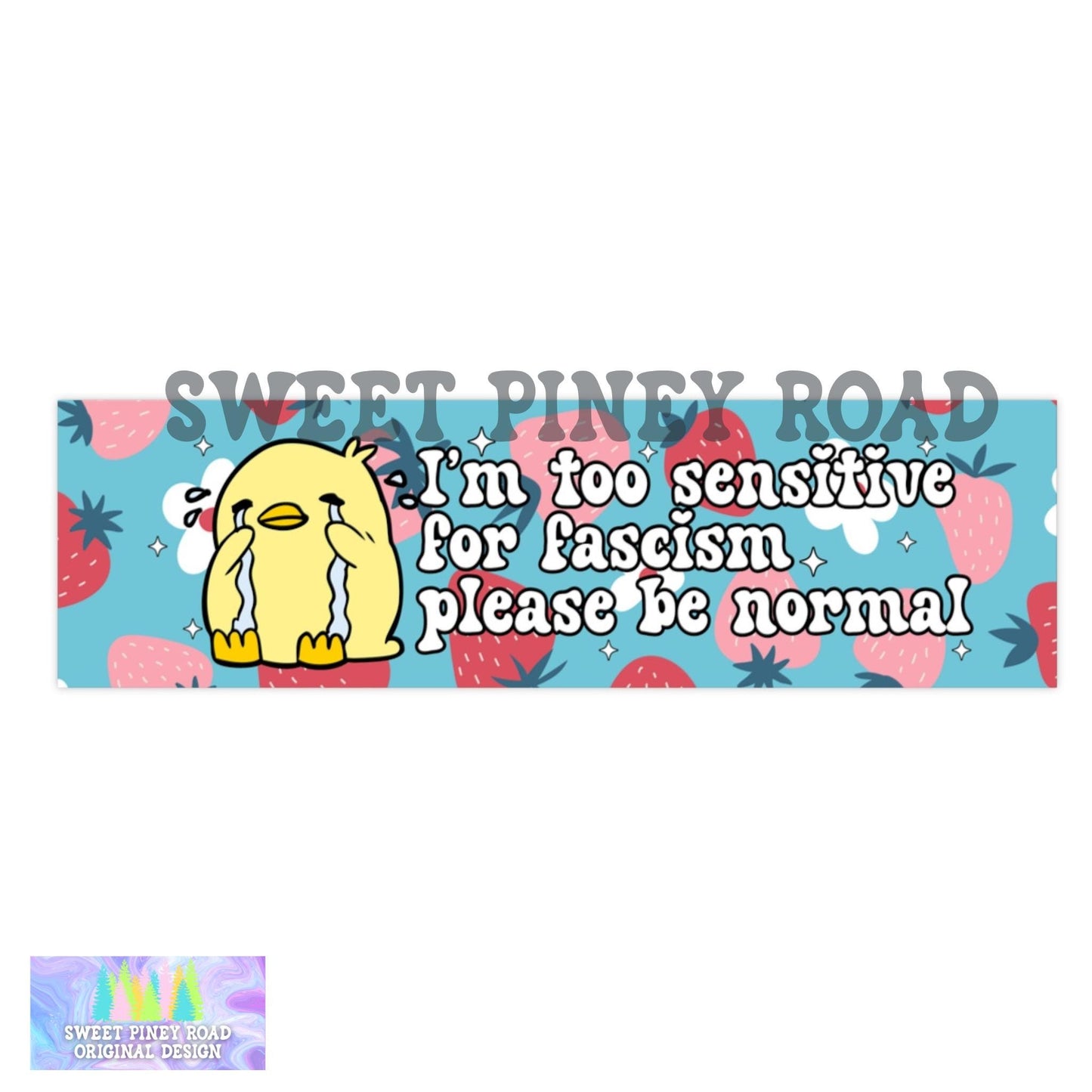 Too Sensitive For Fascism Car Magnet, Subtle Anti Trump Bumper Sticker, Girly Political Floral Liberal Leftist Feminist, Social Justice 8647