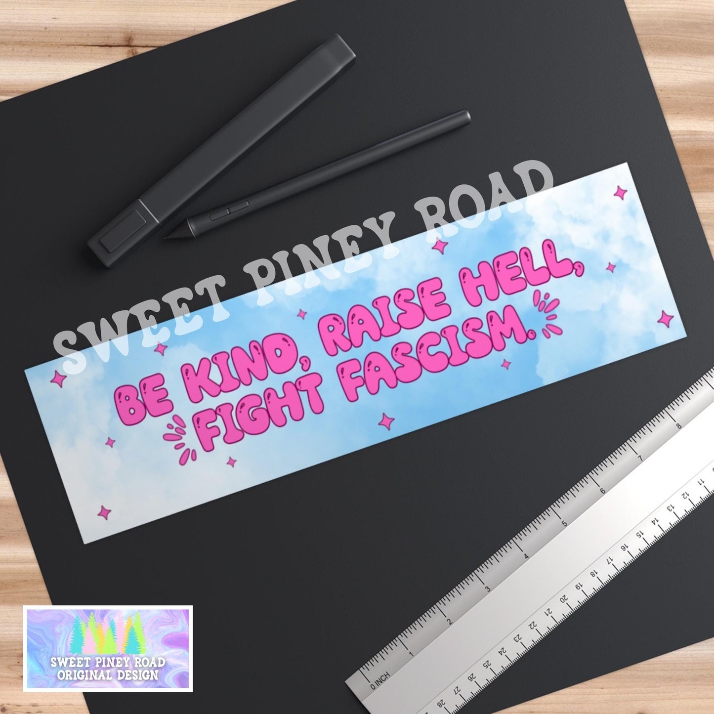 Be Kind Raise Hell Fight Fascism Bumper Sticker, Leftist Car Magnet Anti-billionaire Anarchism Bumper Decal, Democrat Gift, Anti-MAGA FDT