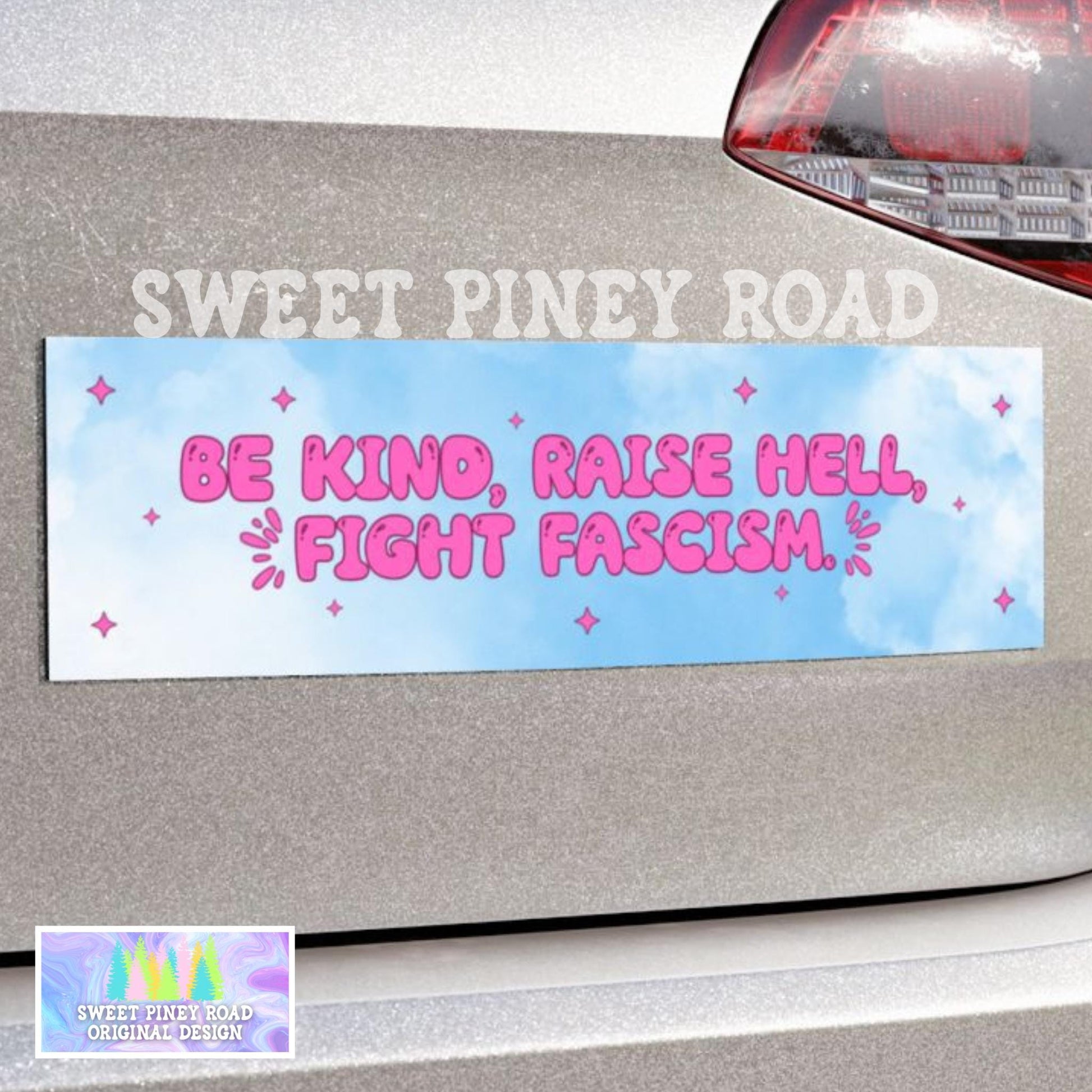 Be Kind Raise Hell Fight Fascism Bumper Sticker, Leftist Car Magnet Anti-billionaire Anarchism Bumper Decal, Democrat Gift, Anti-MAGA FDT