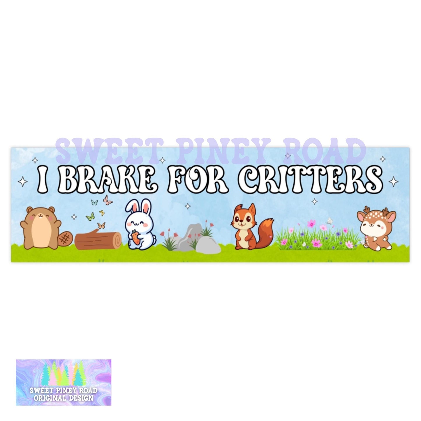 I Brake For Critters Car Magnet/Bumper Sticker, Animal Lover Gift, Waterproof Vinyl Stickers, Perfect for Cars and Windows, Cute Animals