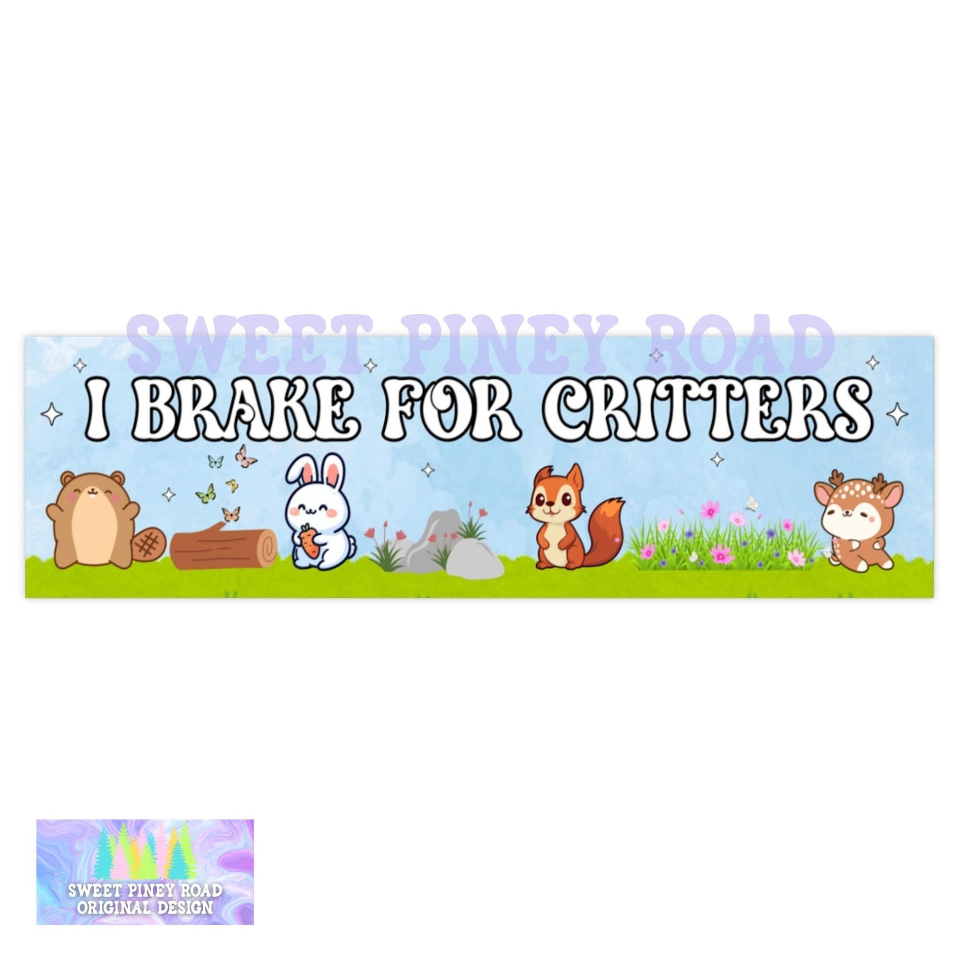 I Brake For Critters Car Magnet/Bumper Sticker, Animal Lover Gift, Waterproof Vinyl Stickers, Perfect for Cars and Windows, Cute Animals