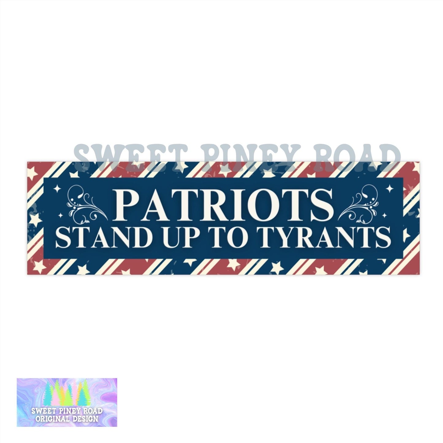 Patriots Stand Up To Tyrants Car Magnet/Bumper Sticker, Anti Trump Anti Fascist Decal, Leftist Liberal Gift, Stop Project 2025 Pro-Democracy