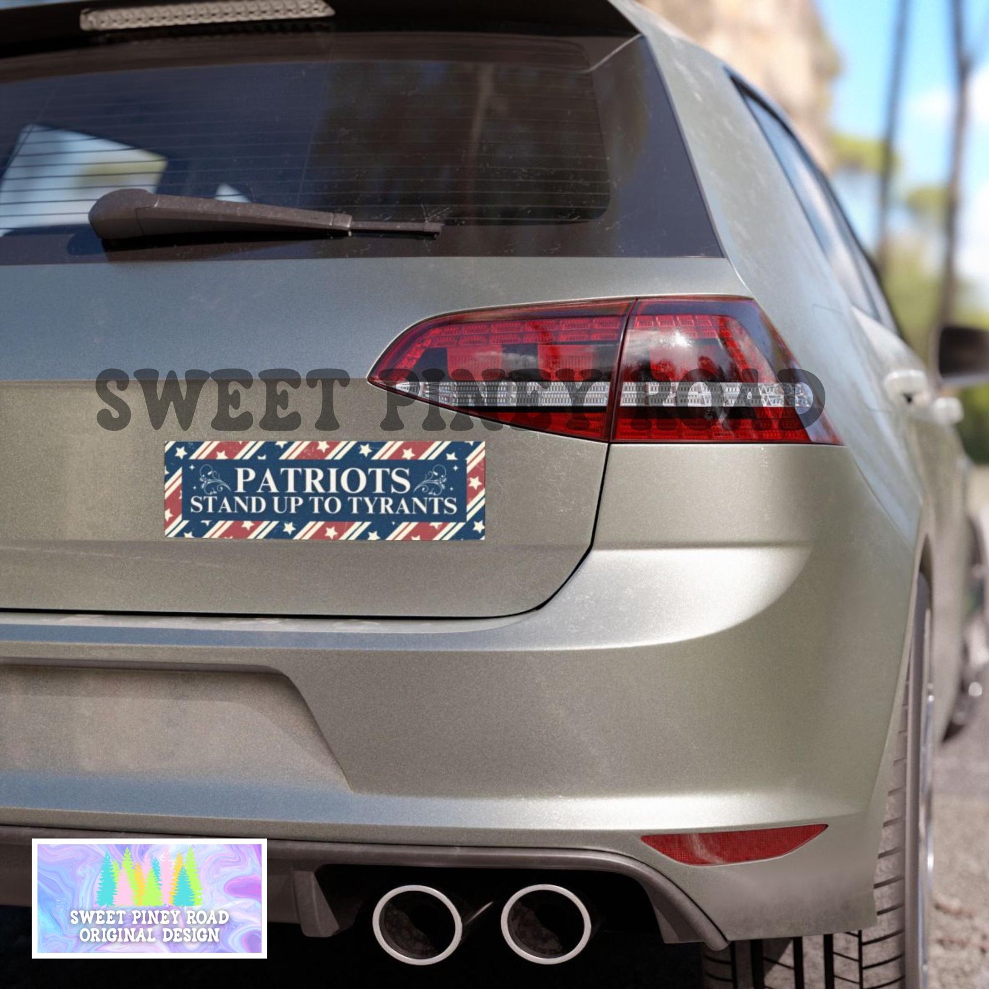 Patriots Stand Up To Tyrants Car Magnet/Bumper Sticker, Anti Trump Anti Fascist Decal, Leftist Liberal Gift, Stop Project 2025 Pro-Democracy