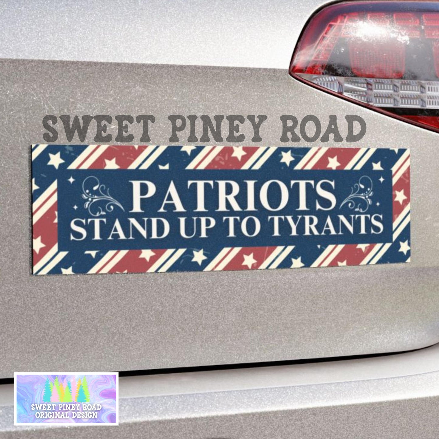 Patriots Stand Up To Tyrants Car Magnet/Bumper Sticker, Anti Trump Anti Fascist Decal, Leftist Liberal Gift, Stop Project 2025 Pro-Democracy