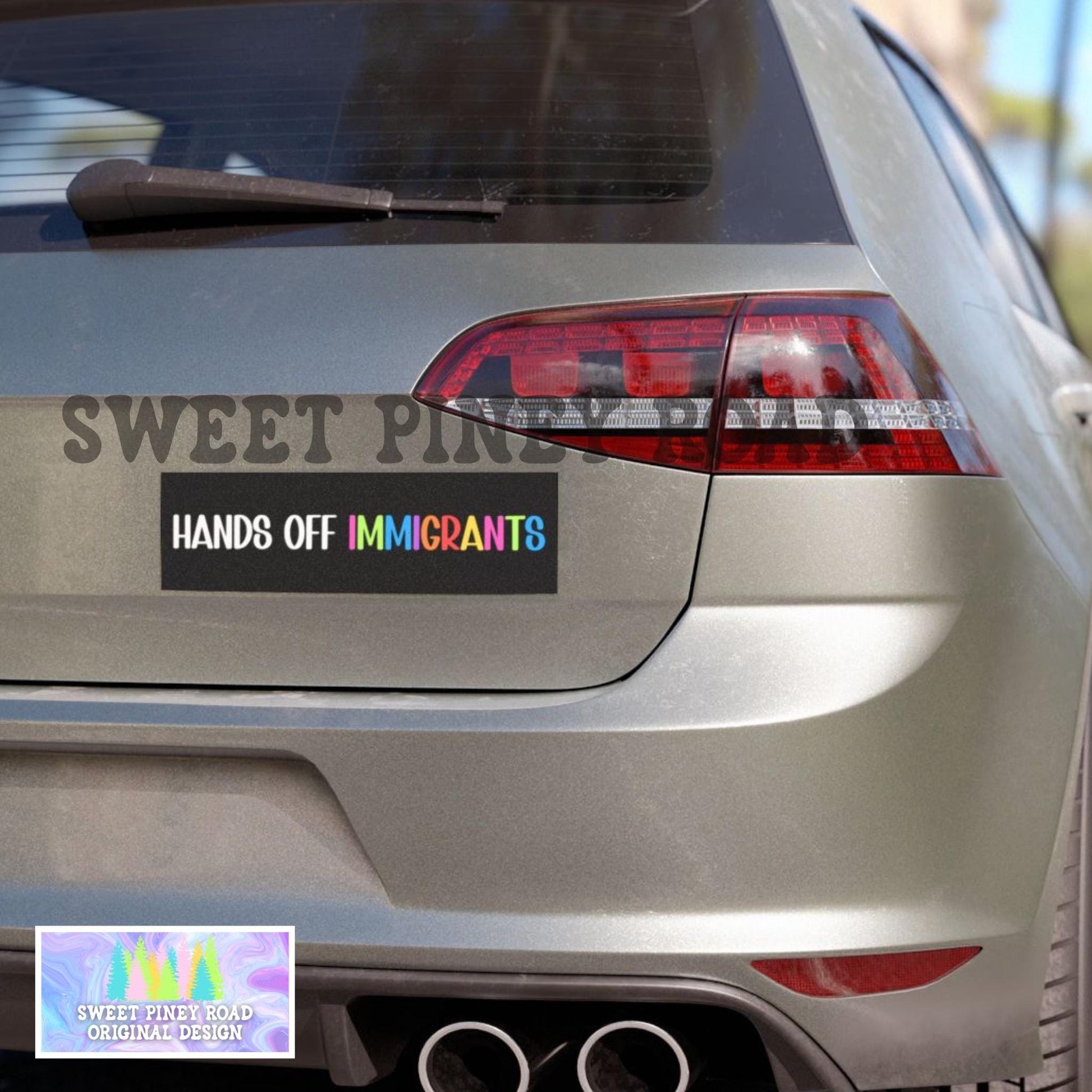 Hands Off Immigrants Car Magnet/Bumper Sticker, Anti Trump Human Rights, Hands Off Our Democracy, Protest Decal, Resist Political Activism