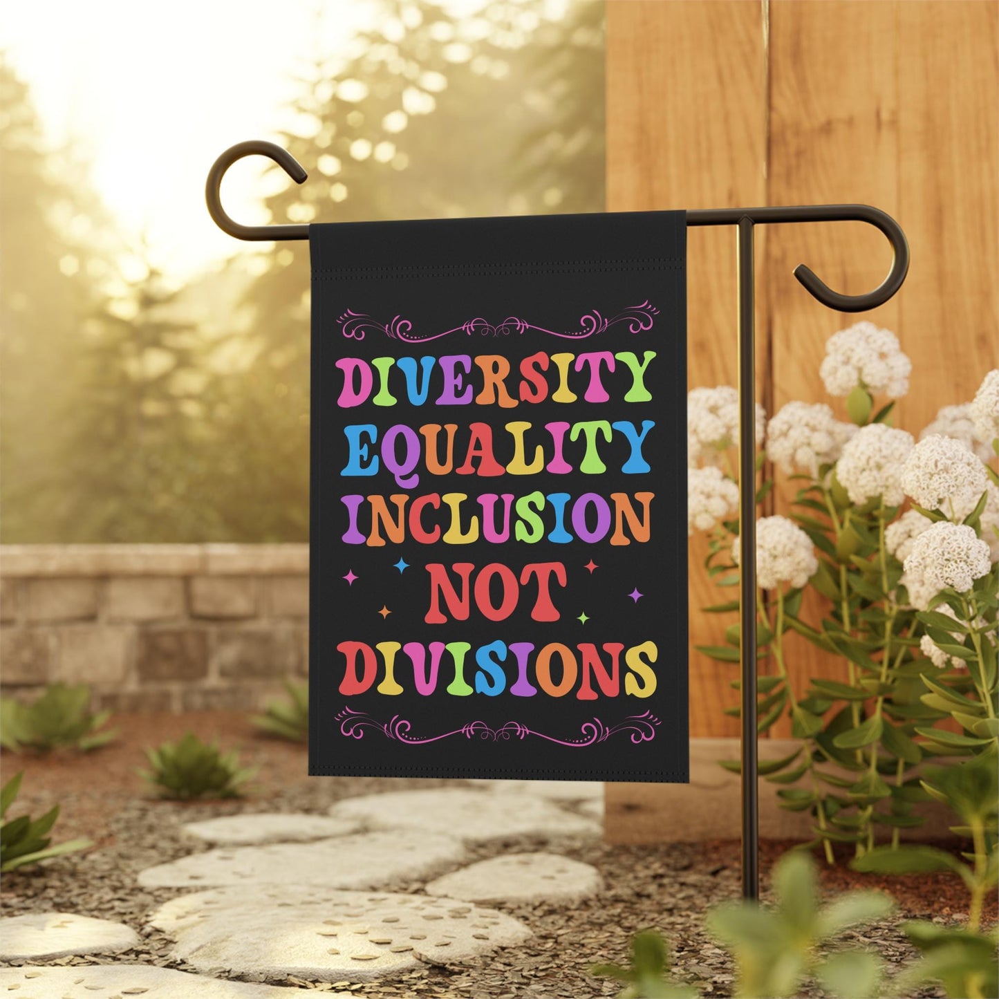 Diversity Equality Inclusion Yard Flag, Pro Unity Not Division, DEI Gift LGBTQIA+, Social Justice Empowerment, Progressive Garden Decor
