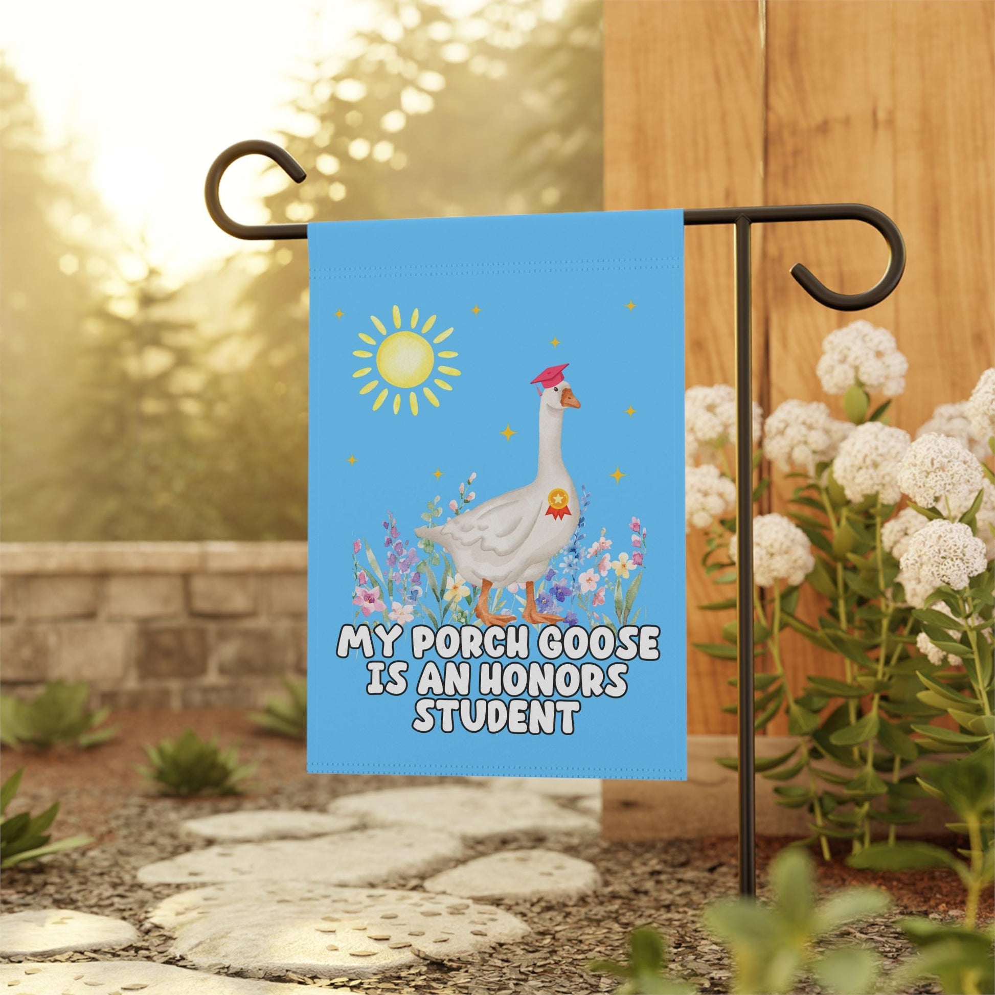Porch Goose Honors Student Yard Flag, Cute Animal Sign, Silly Honk Humor Garden Flag, Goose Gift For Friend, My Porch Goose Decor, Critters