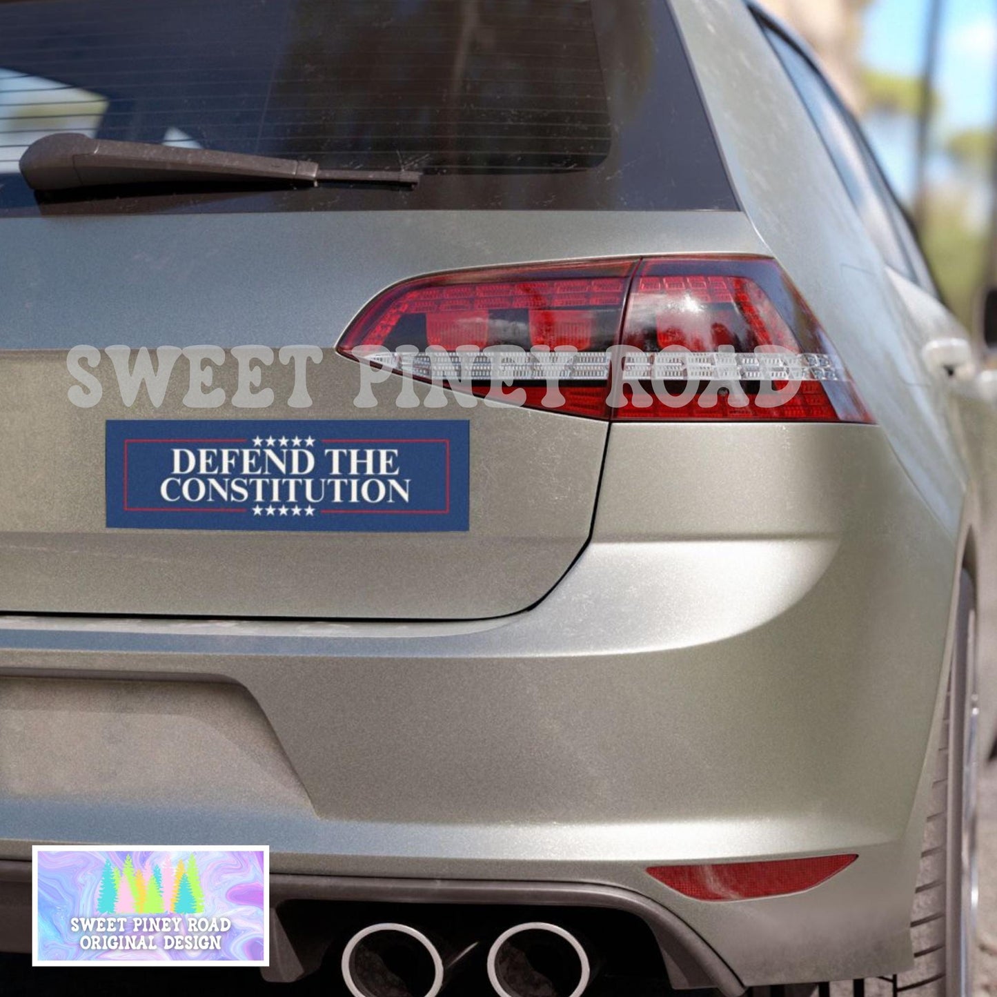 Defend the Constitution Car Magnet/Bumper Sticker, Pro-Democracy Patriotic Peaceful Resistance, Equality Gift For Democrat Protest Hands Off
