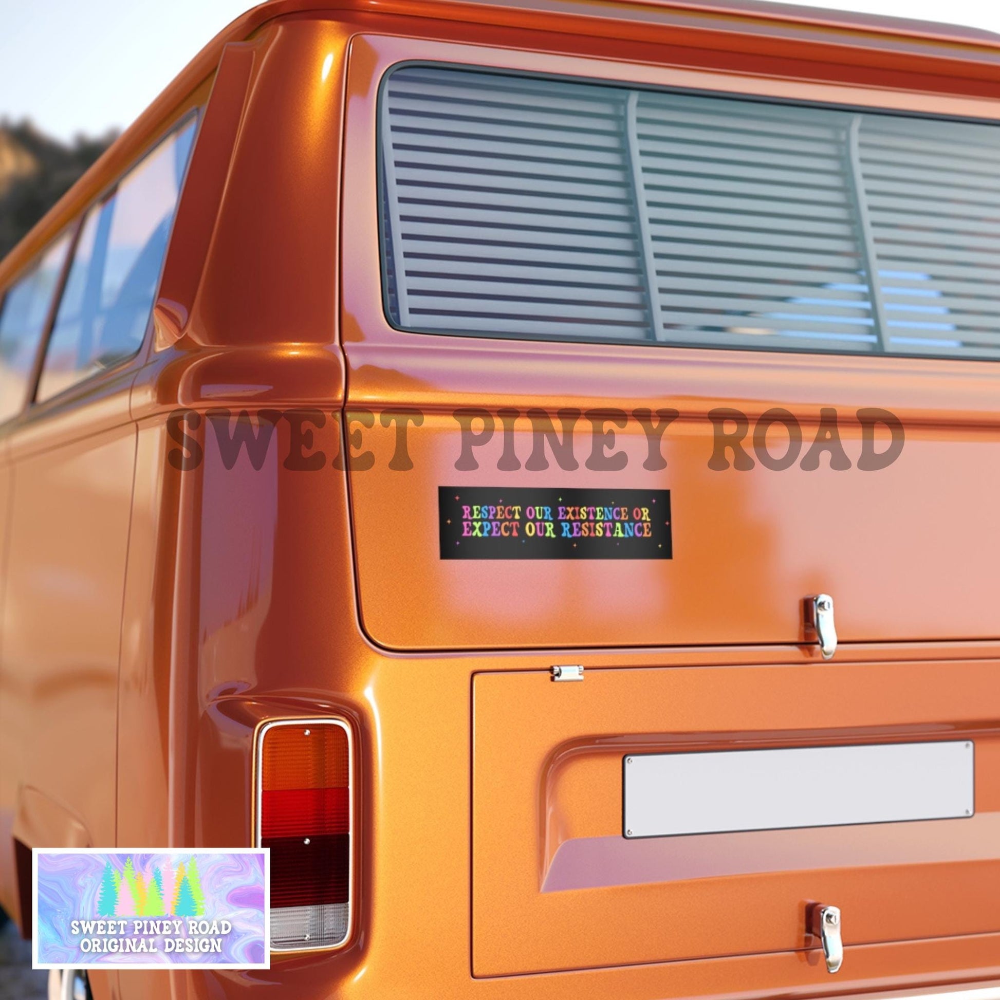 Respect Our Existend Or Expect Our Resistance Car Magnet/Bumper Sticker, LGBTQIA+ Gay Rights, Rainbow Pride Protest Cute Hands Off Inclusion
