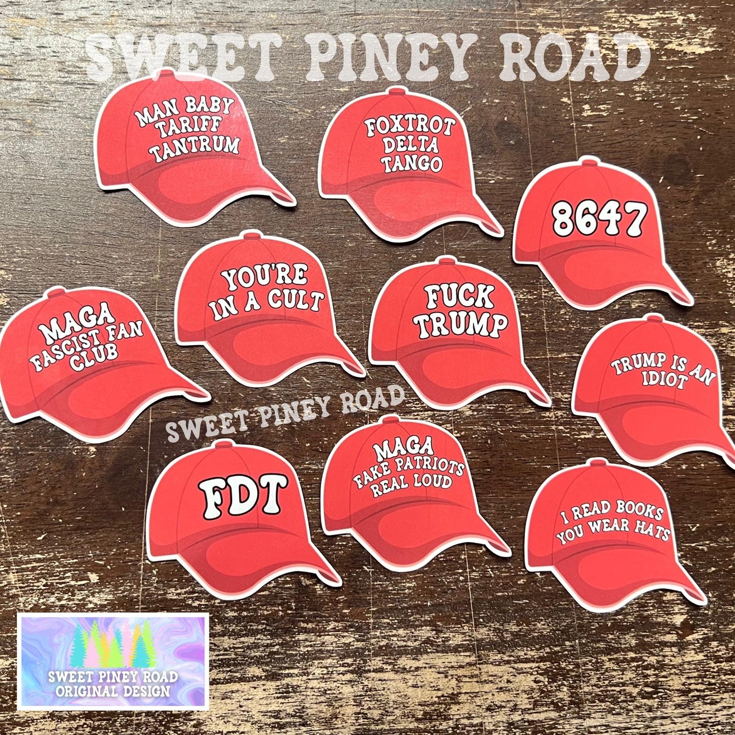 2 in. Anti Trump Variety Sticker Pack, Anti Tariff Stickers, Funny Anti MAGA You're In A Cult, Anti Fascist Anti Racist Liberal Leftist Gift