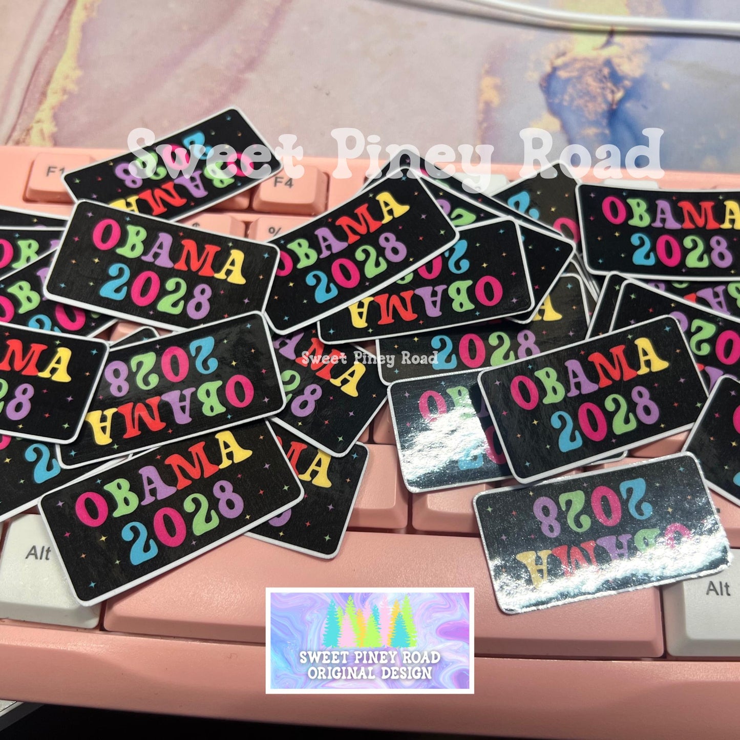 Obama 2028 Rainbow Sticker Pack, Anti Trump Sticker, Leftist Protest Gift, Democrat Progressive Stickers, Cute Activism Resist Subtle FDT