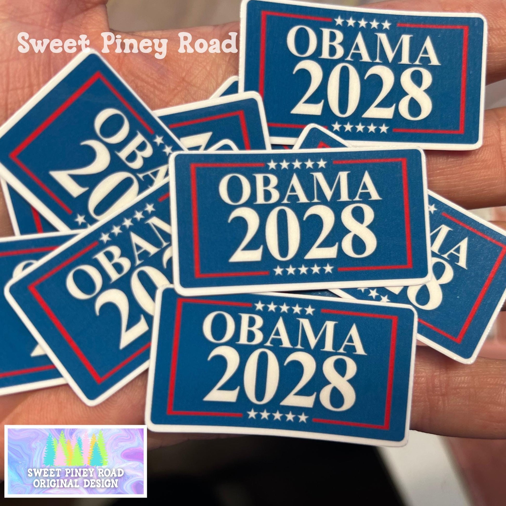 Obama 2028 Glossy Sticker Pack, Anti Trump Sticker, Leftist Protest Gift, Democrat Progressive Stickers, Cute Activism Resist Subtle FDT