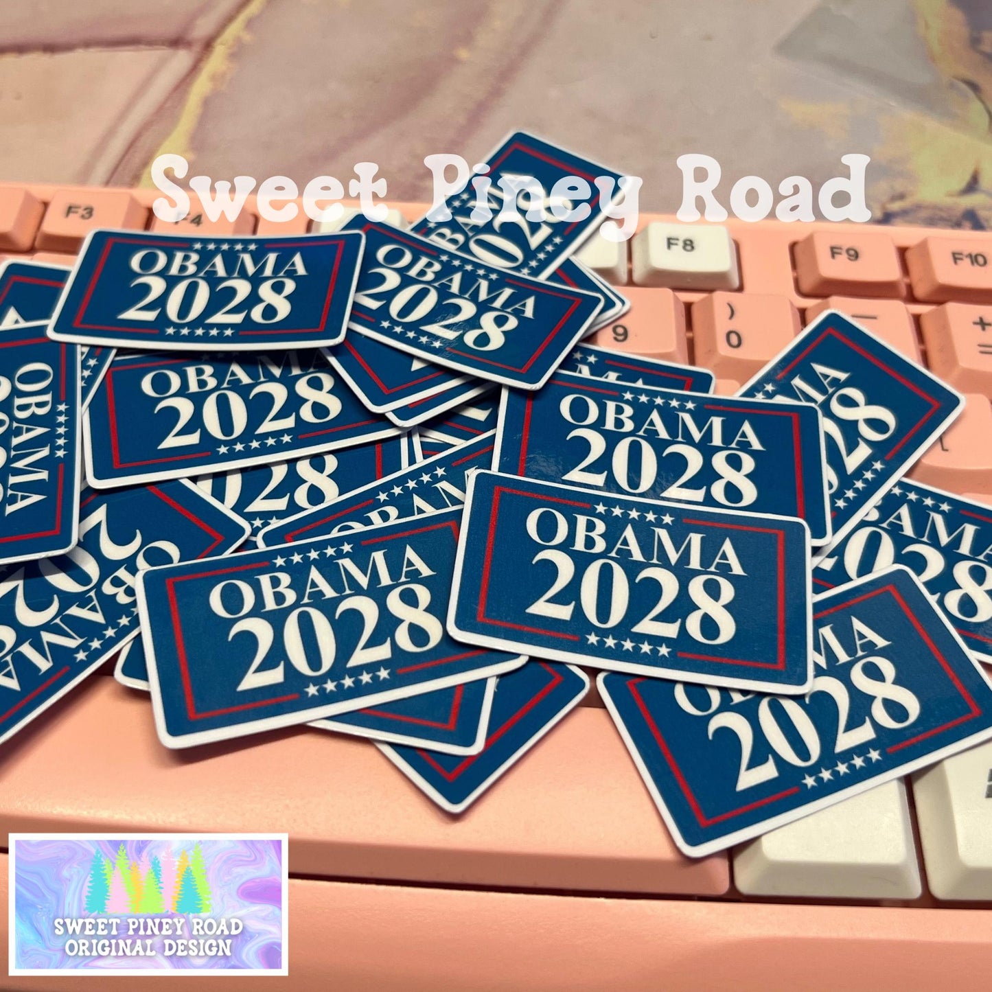 Obama 2028 Glossy Sticker Pack, Anti Trump Sticker, Leftist Protest Gift, Democrat Progressive Stickers, Cute Activism Resist Subtle FDT