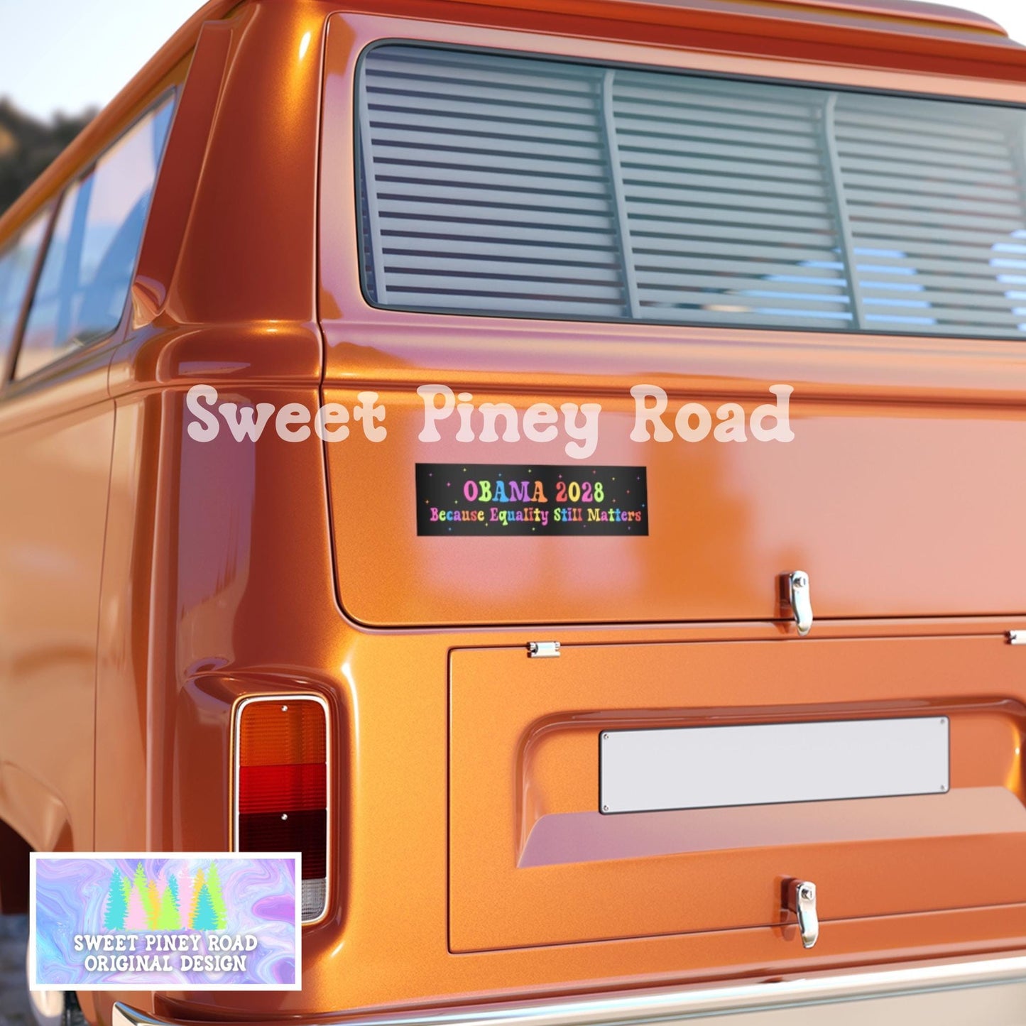 Obama 2028 Rainbow Car Magnet/Bumper Sticker, Anti Trump Stickers, Resist Foxtrot Delta Tango, Political Are We Great Yet, Equality Matters