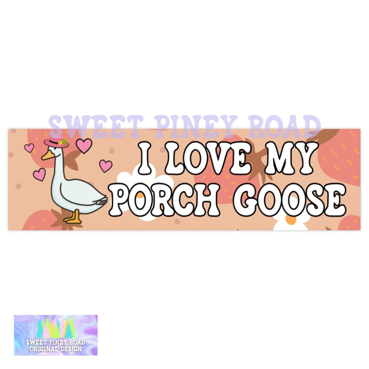 I love My Porch Goose Car Magnet or Bumper Sticker, Silly Honk Humor, Cute Animal Decal, Silly Goose Gift for Friend, Funny Critter Coquette